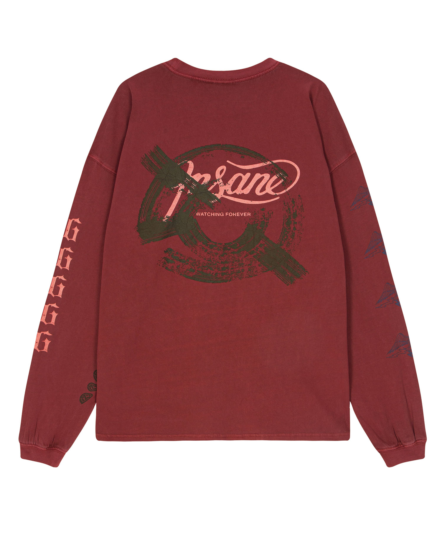 INSANE GRAPHIC POCKET LONG SLV_BURGUNDY