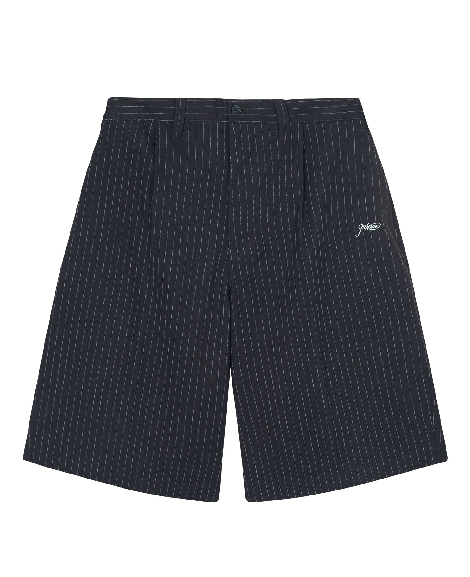 INSANE TAILORED PIN STRIPE SHORTS_BROWN
