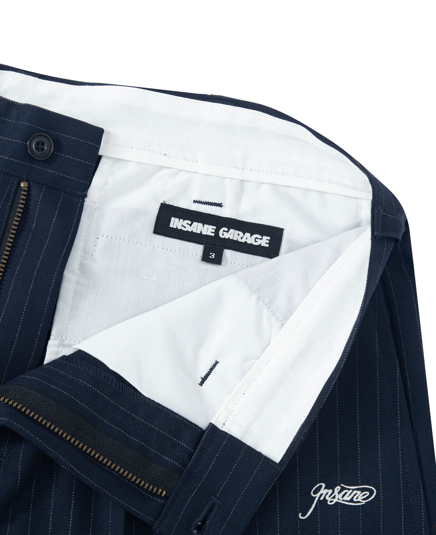 INSANE TAILORED PIN STRIPE SHORTS_NAVY