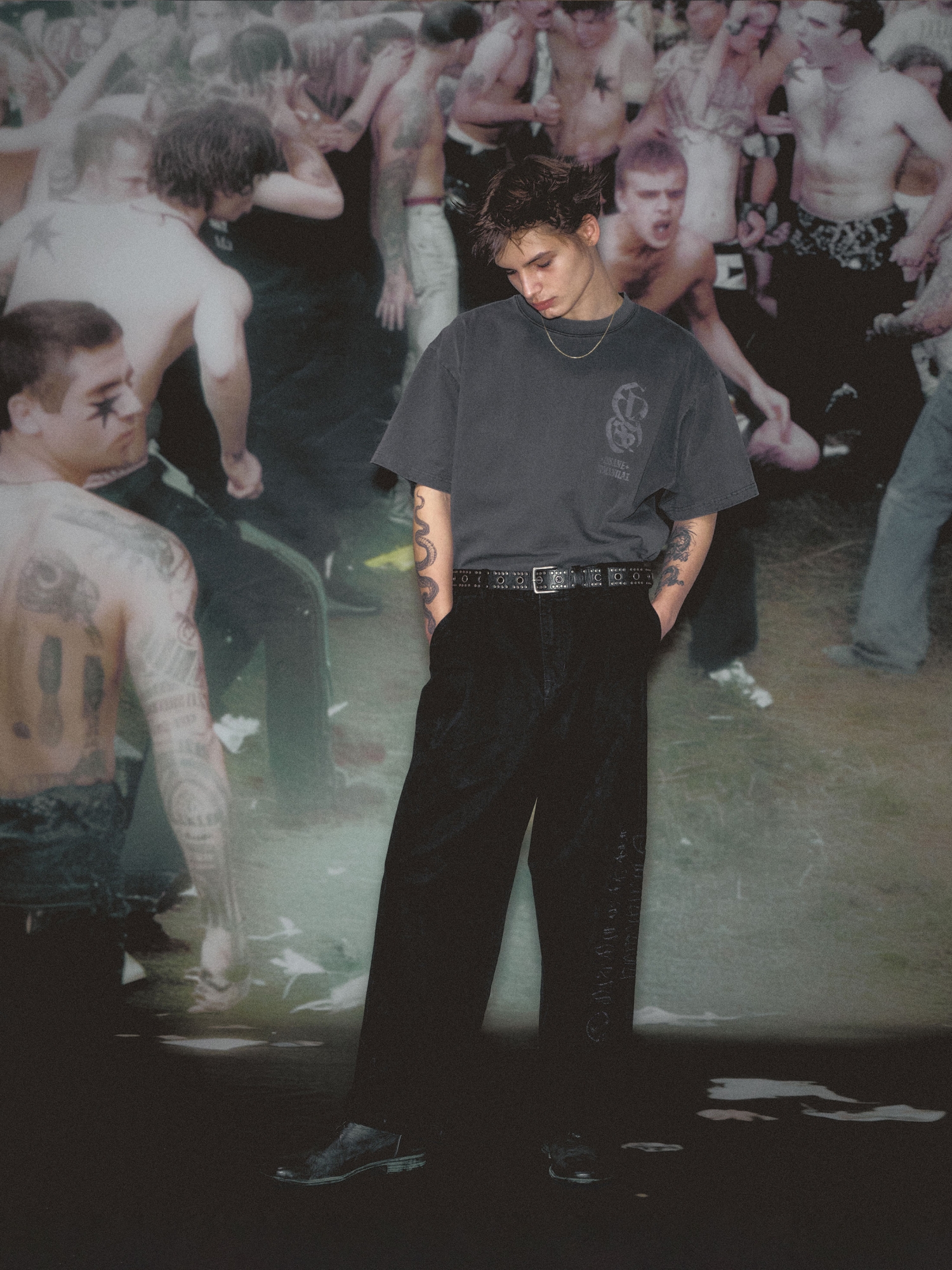 [NOMANUAL] WASHED TWO TUCK PANTS_WASHED BLACK