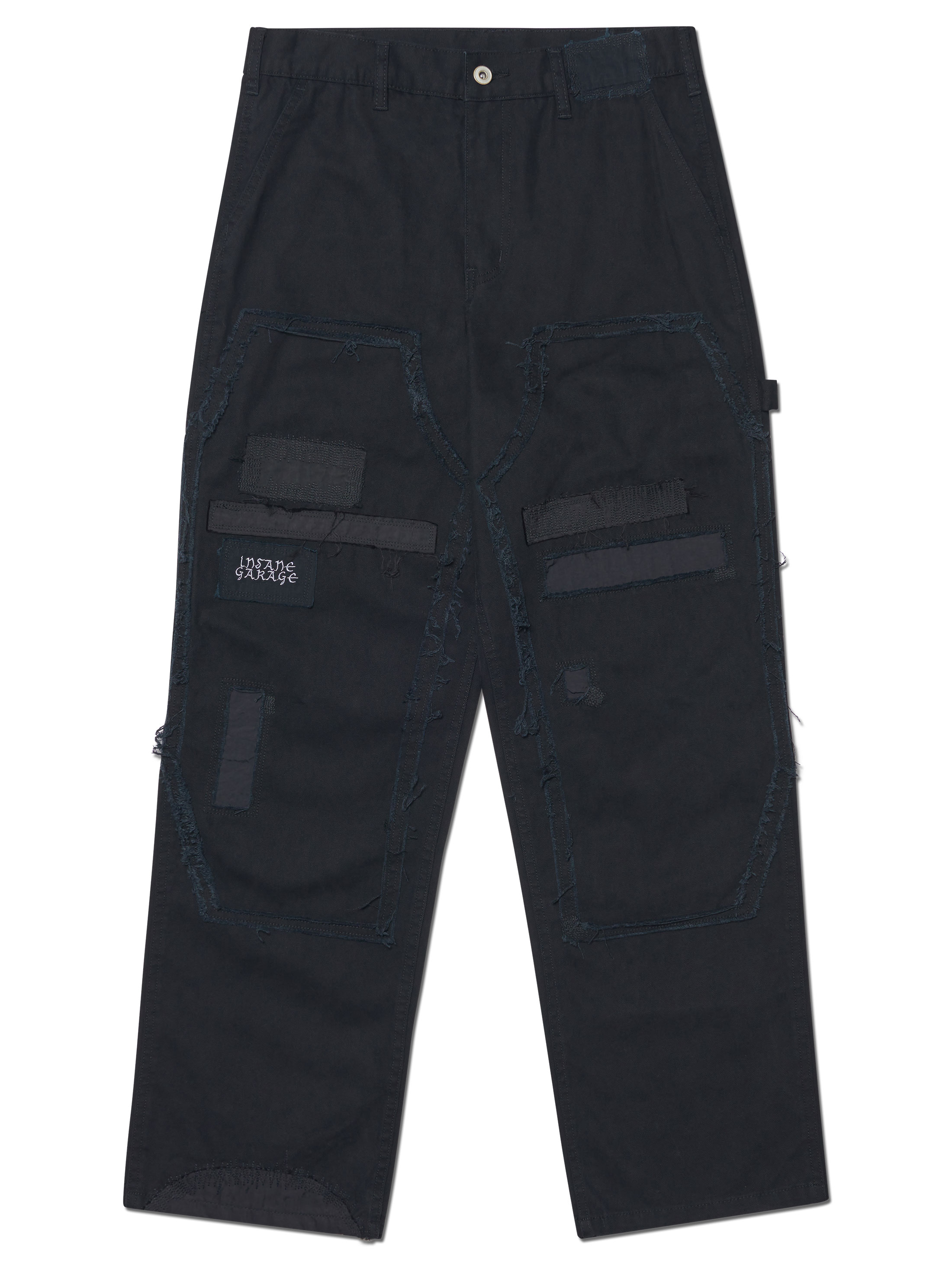 [NOMANUAL] VTG DAMAGED WORK PANTS_WASHED BLACK