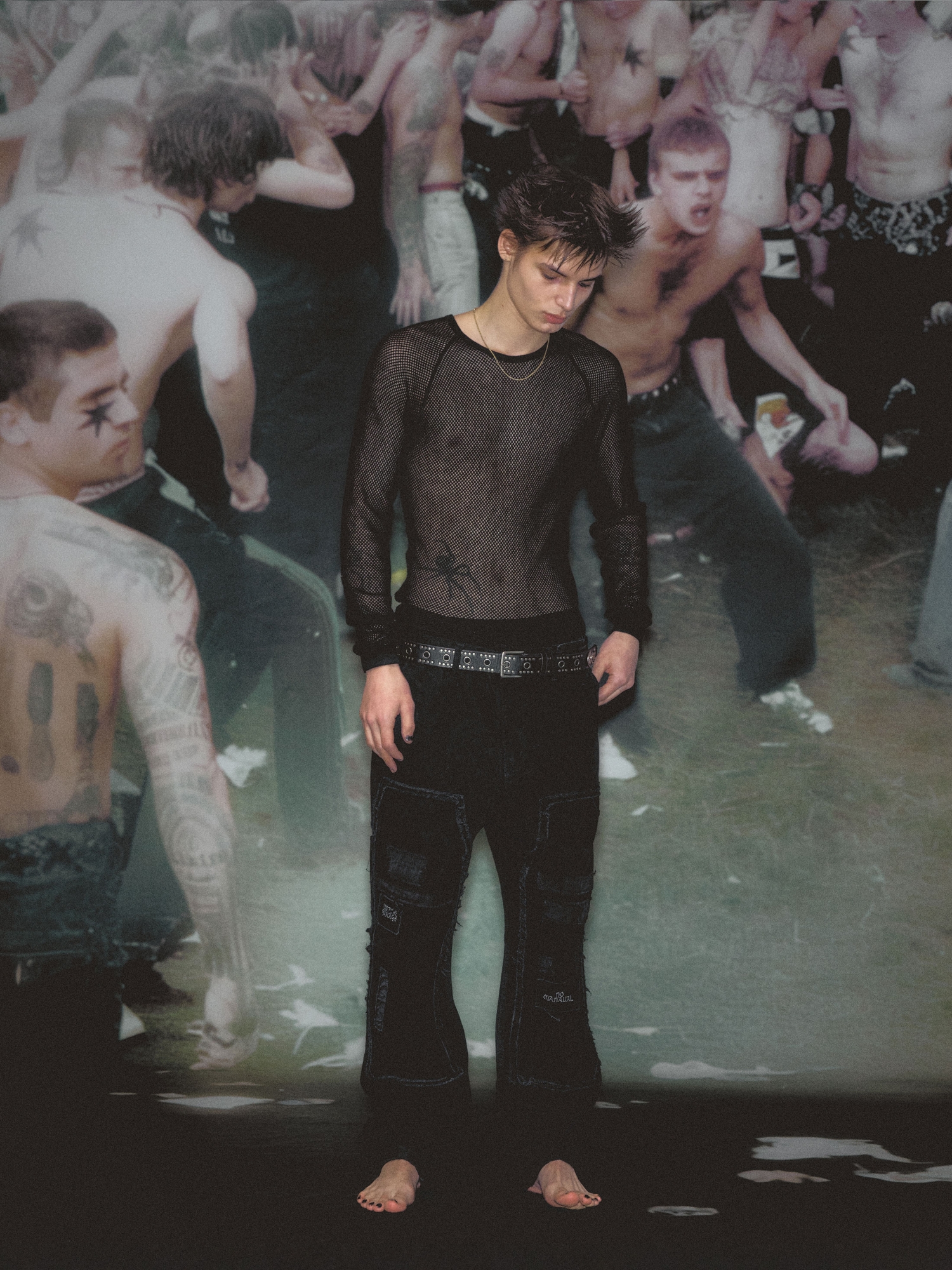 [NOMANUAL] VTG DAMAGED WORK PANTS_WASHED BLACK