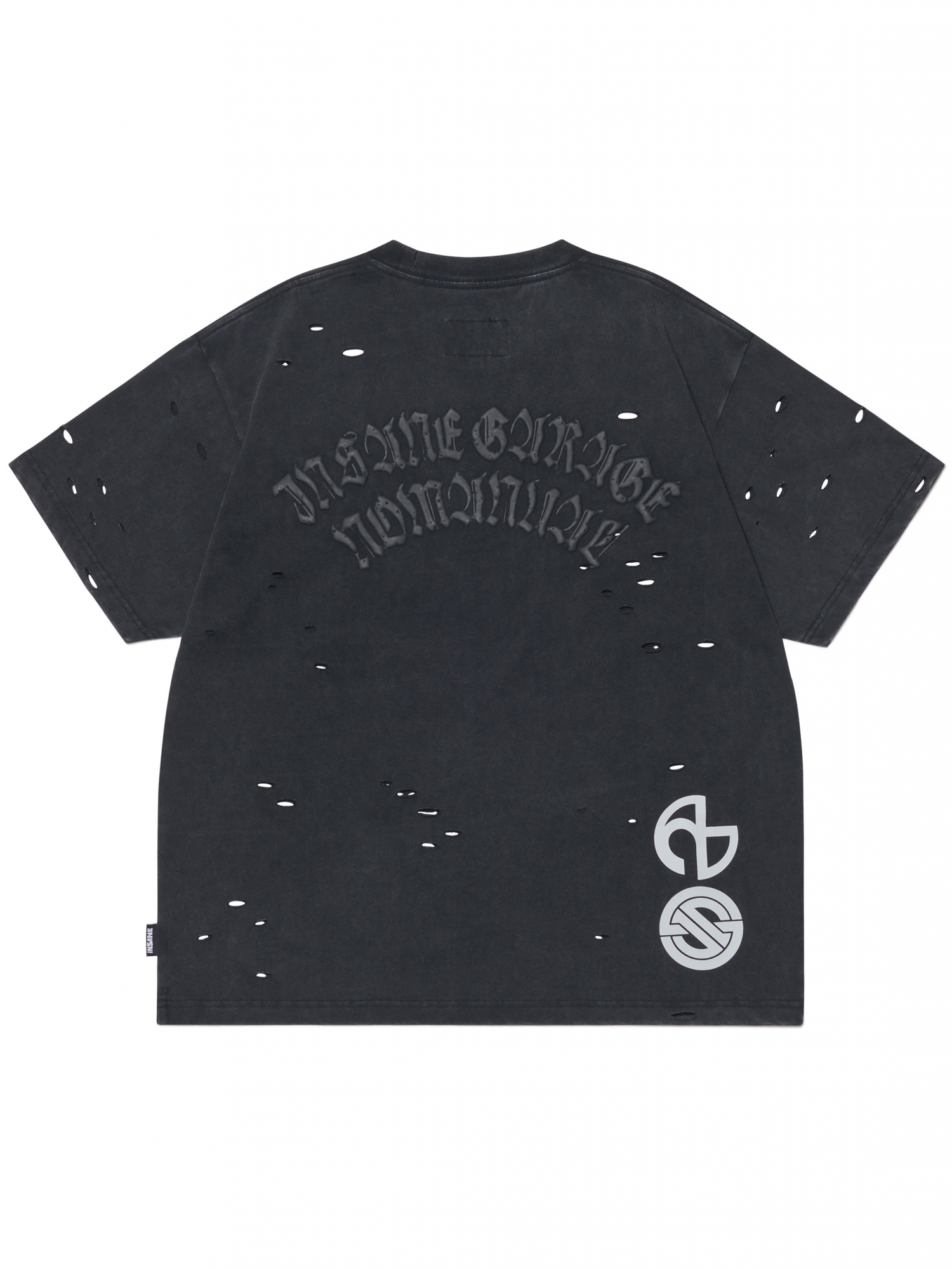 [NOMANUAL] DAMAGED T-SHIRT_WASHED BLACK