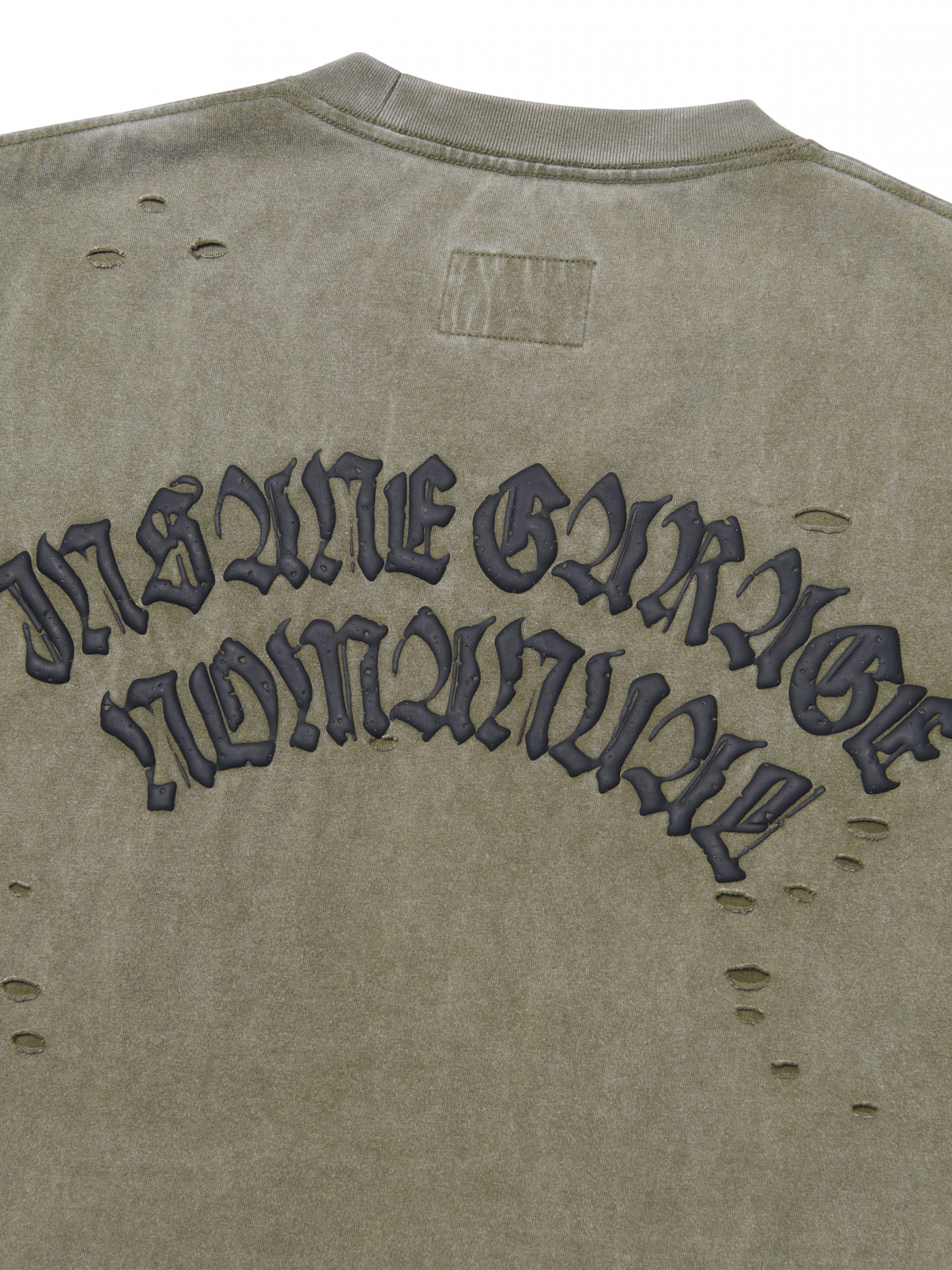 [NOMANUAL] DAMAGED T-SHIRT_WASHED KHAKI