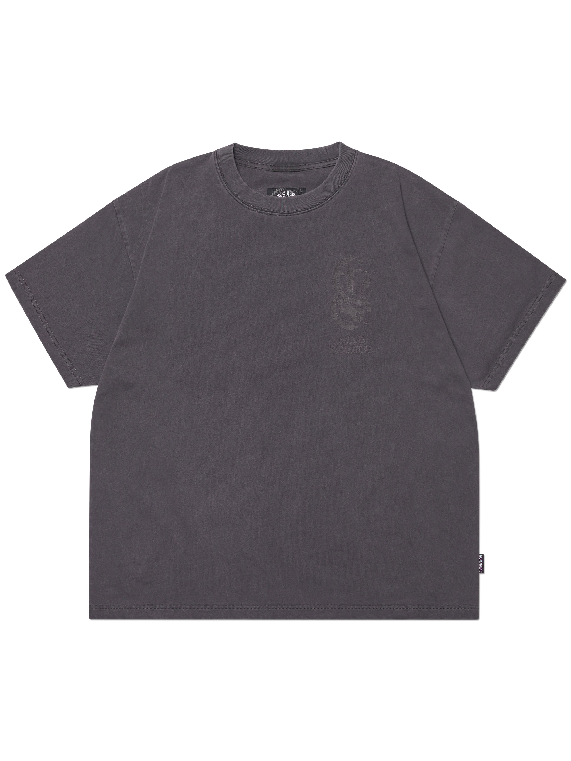 [NOMANUAL] OVERDYED GRAPHIC T-SHIRT_WASHED CHARCOAL