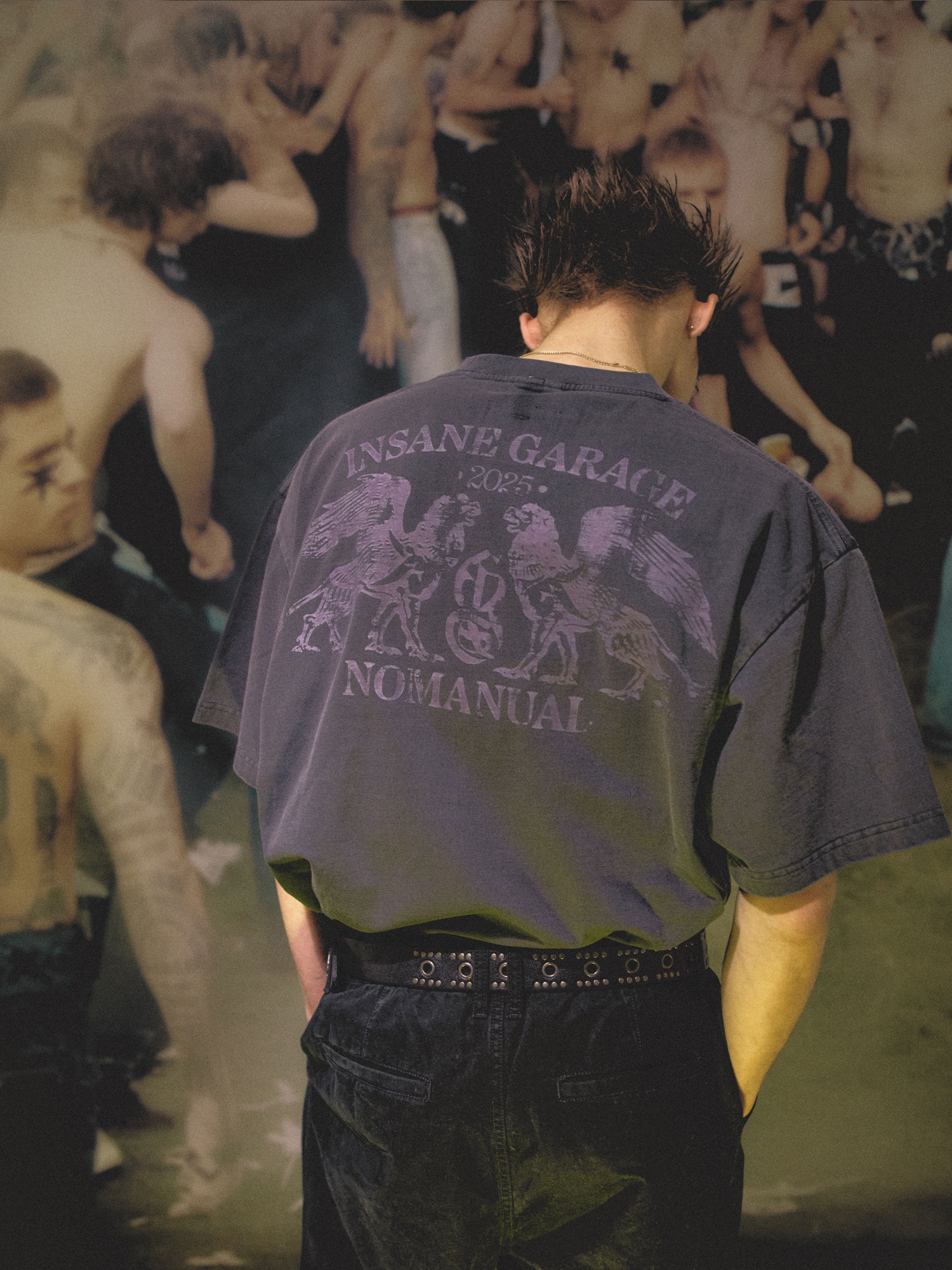 [NOMANUAL] OVERDYED GRAPHIC T-SHIRT_WASHED CHARCOAL