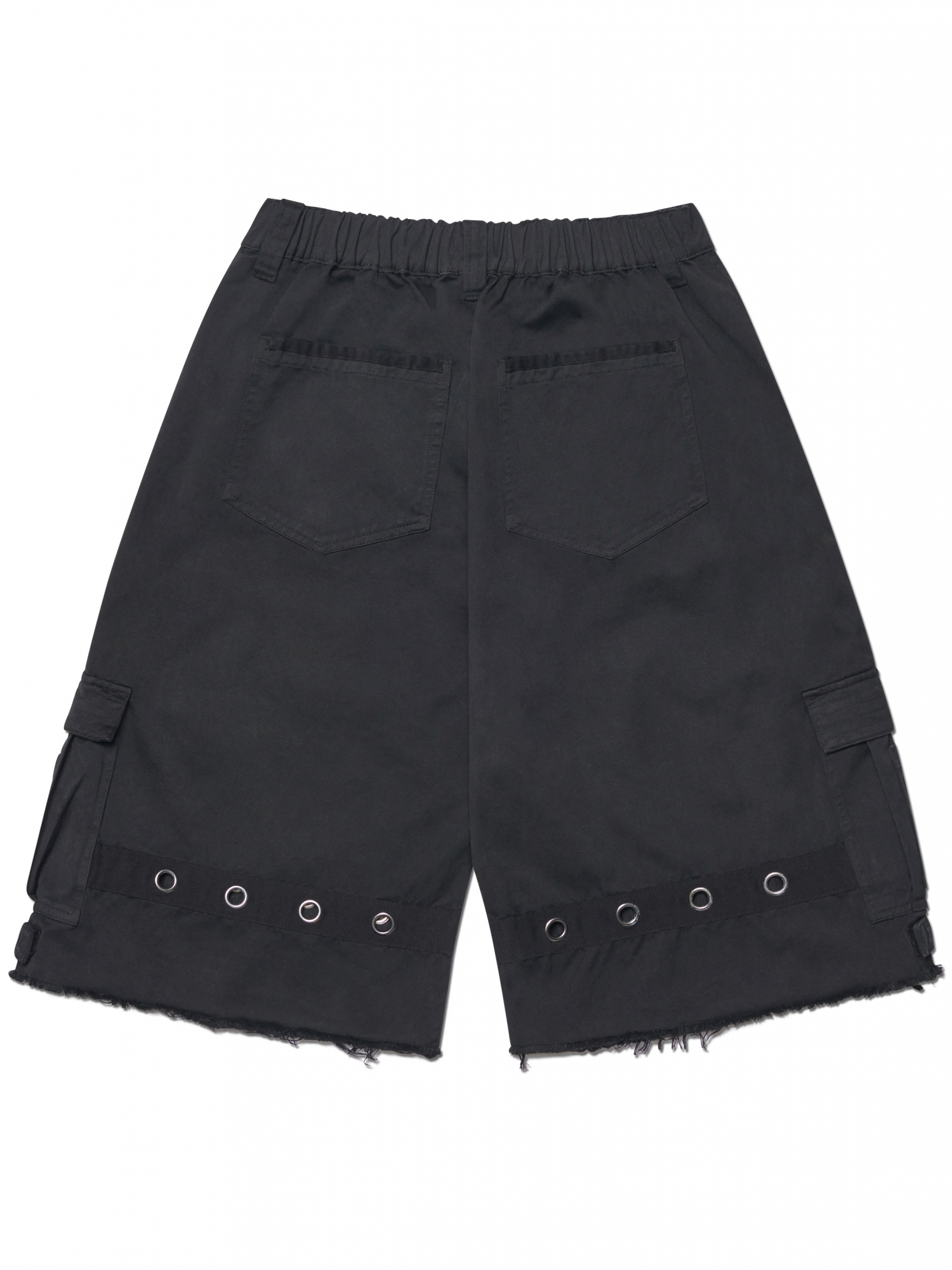 [NOMANUAL] WASHED CARGO BERMUDA PANTS_BLACK