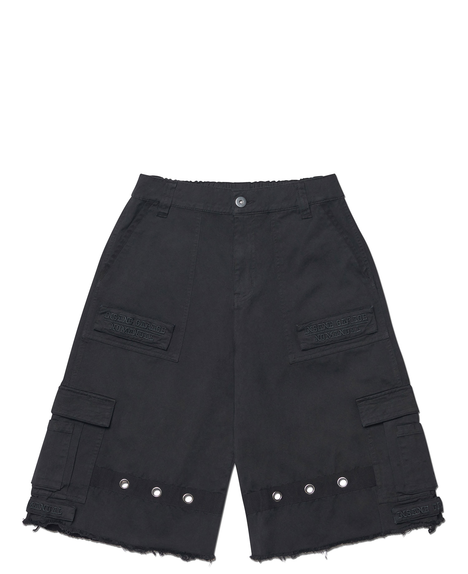 [NOMANUAL] WASHED CARGO BERMUDA PANTS_BLACK