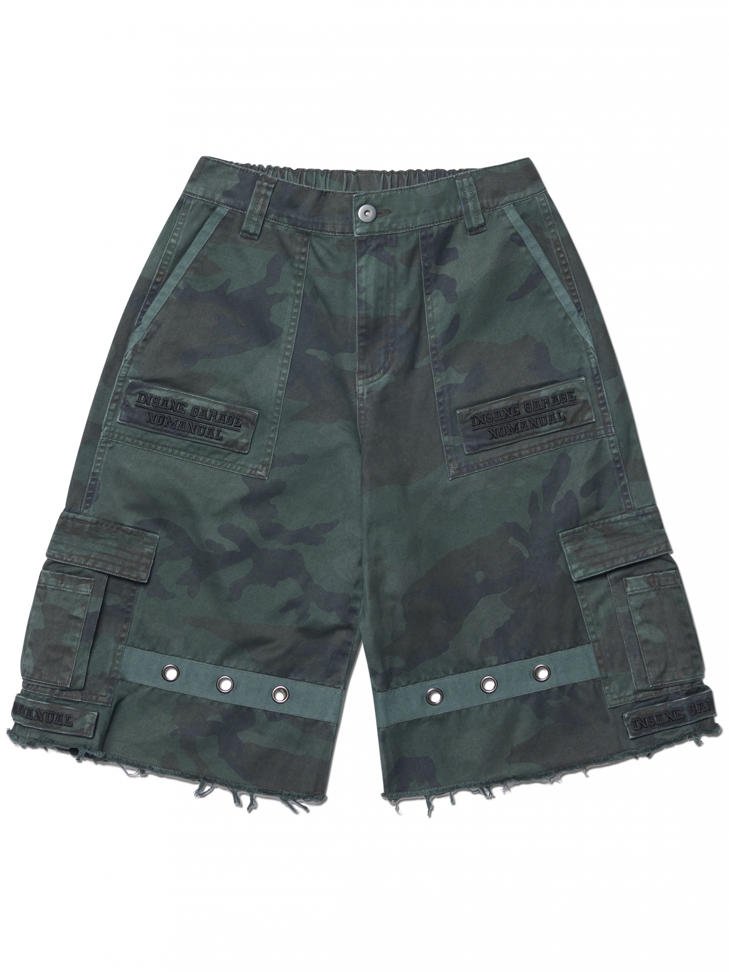 [NOMANUAL] WASHED CARGO BERMUDA PANTS_CAMOUFLAGE