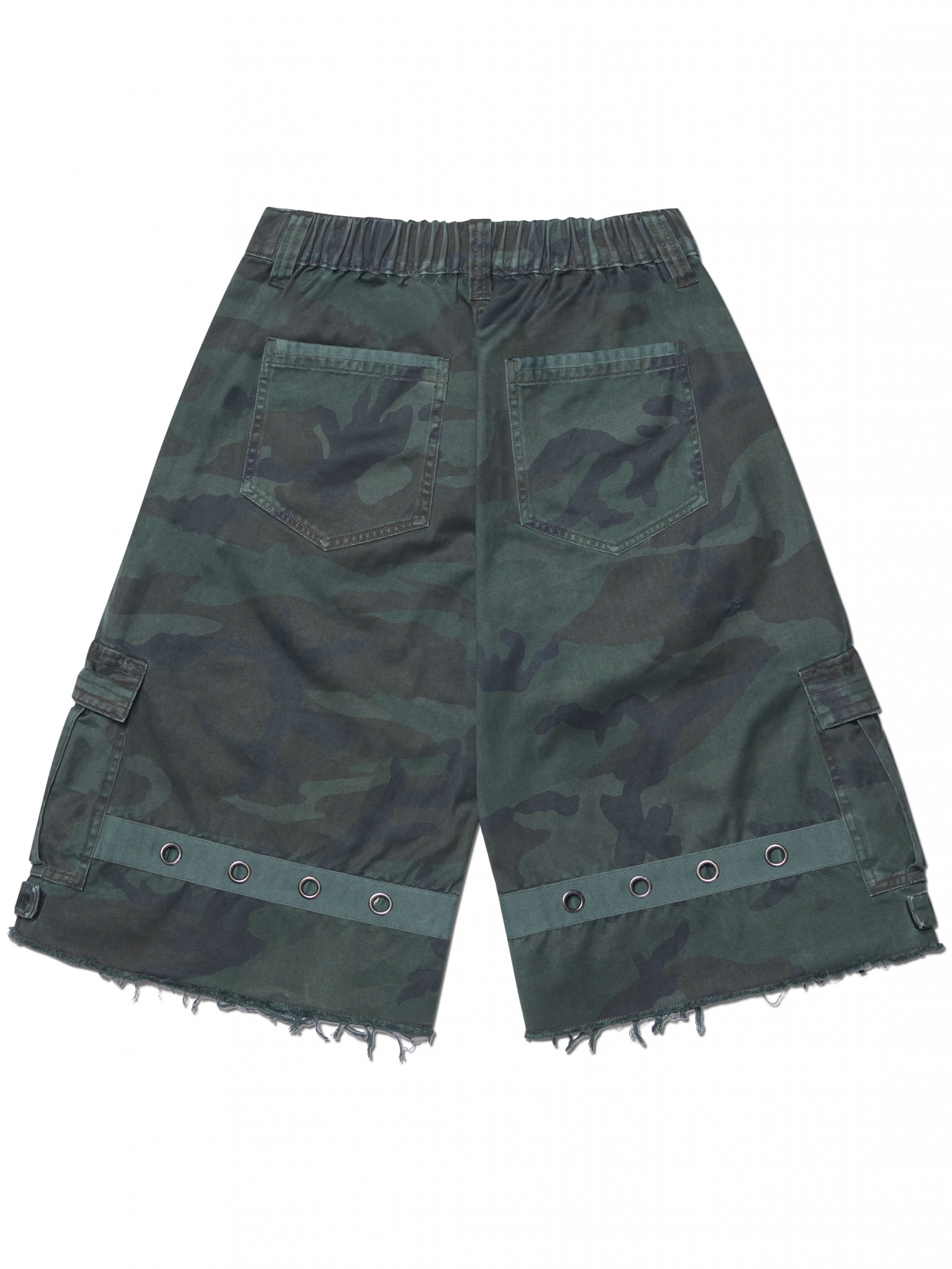 [NOMANUAL] WASHED CARGO BERMUDA PANTS_CAMOUFLAGE