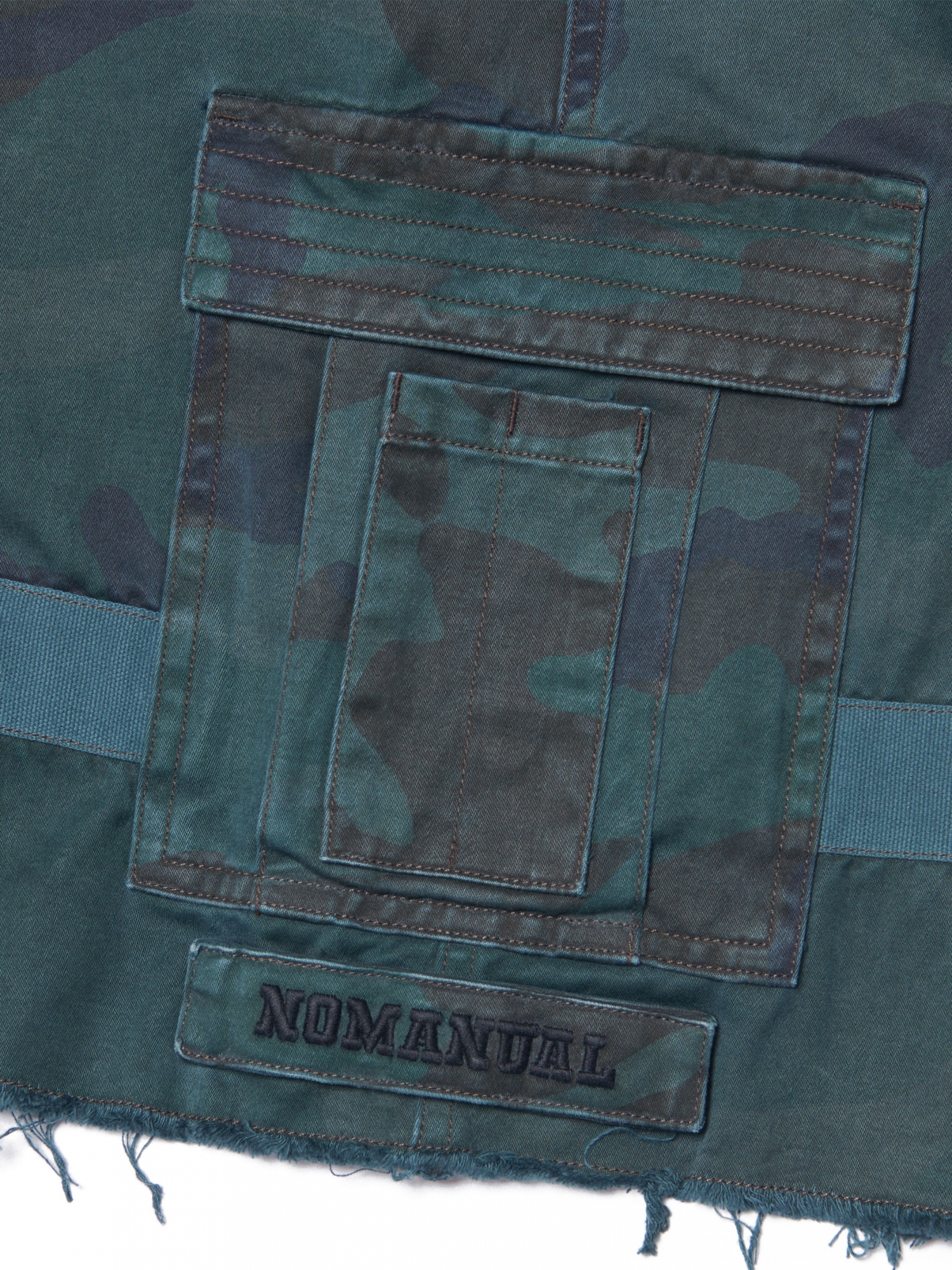 [NOMANUAL] WASHED CARGO BERMUDA PANTS_CAMOUFLAGE