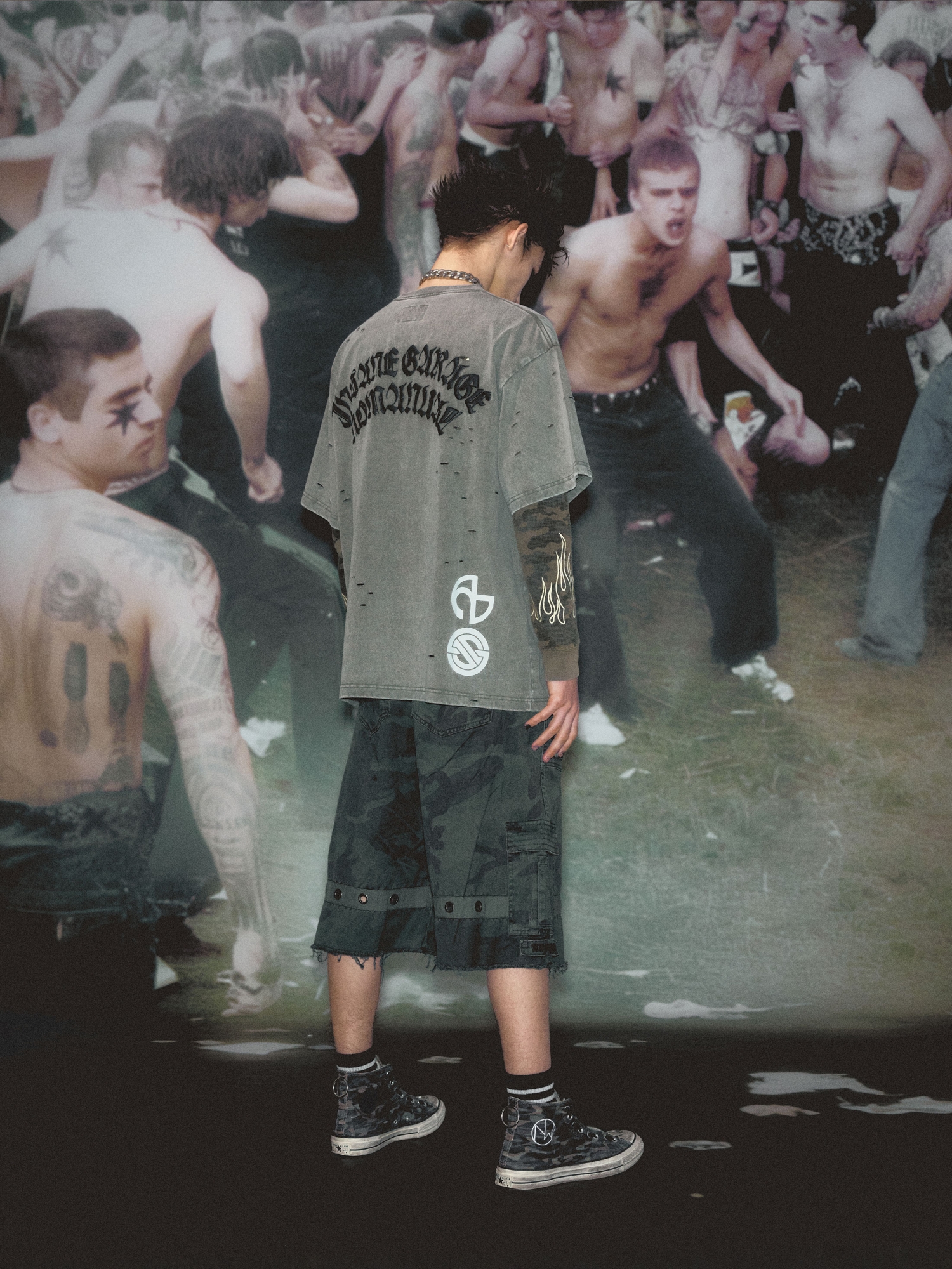 [NOMANUAL] WASHED CARGO BERMUDA PANTS_CAMOUFLAGE