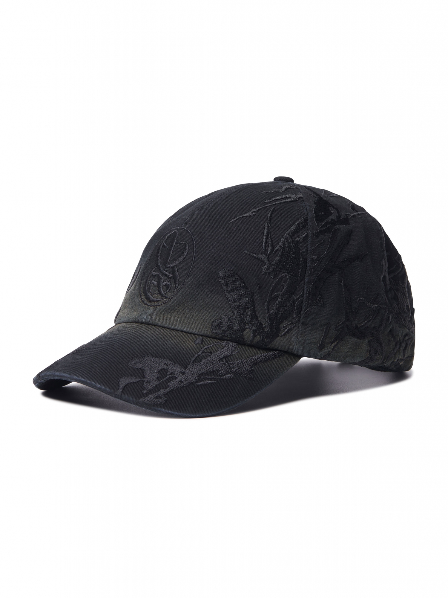 [NOMANUAL] EMBROIDERY BALL CAP_WASHED BLACK
