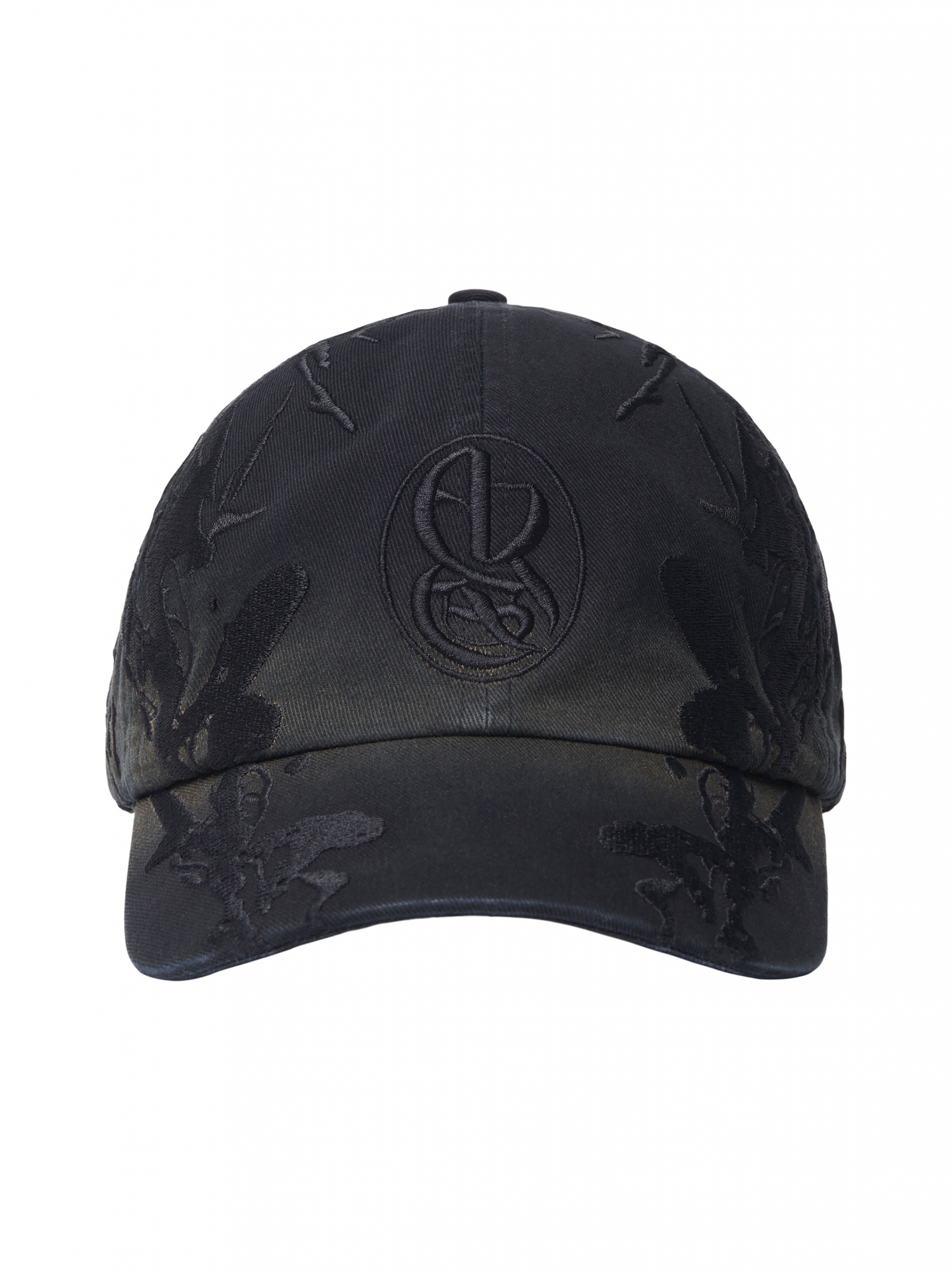 [NOMANUAL] EMBROIDERY BALL CAP_WASHED BLACK