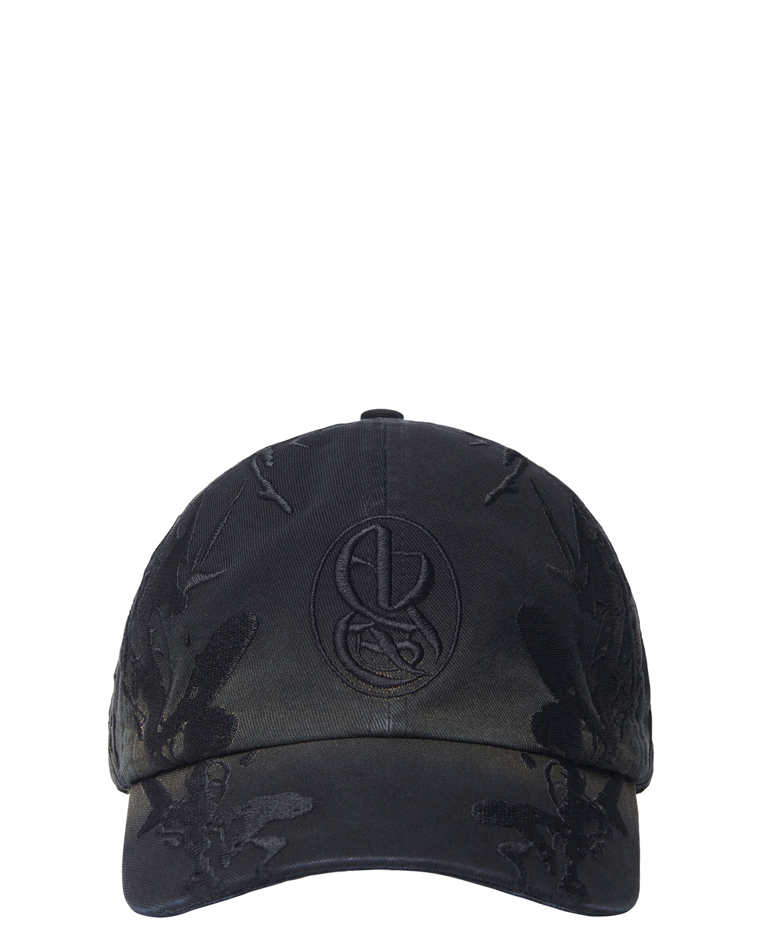 [NOMANUAL] EMBROIDERY BALL CAP_WASHED BLACK