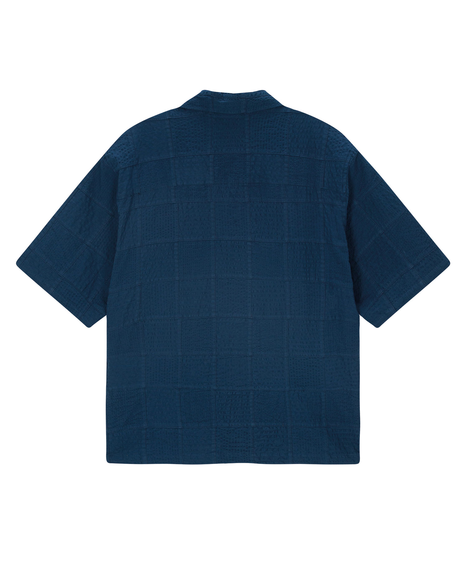 INSANE PATCH-WORK SEERSUCKER HALF SLV SHIRT_BLUE