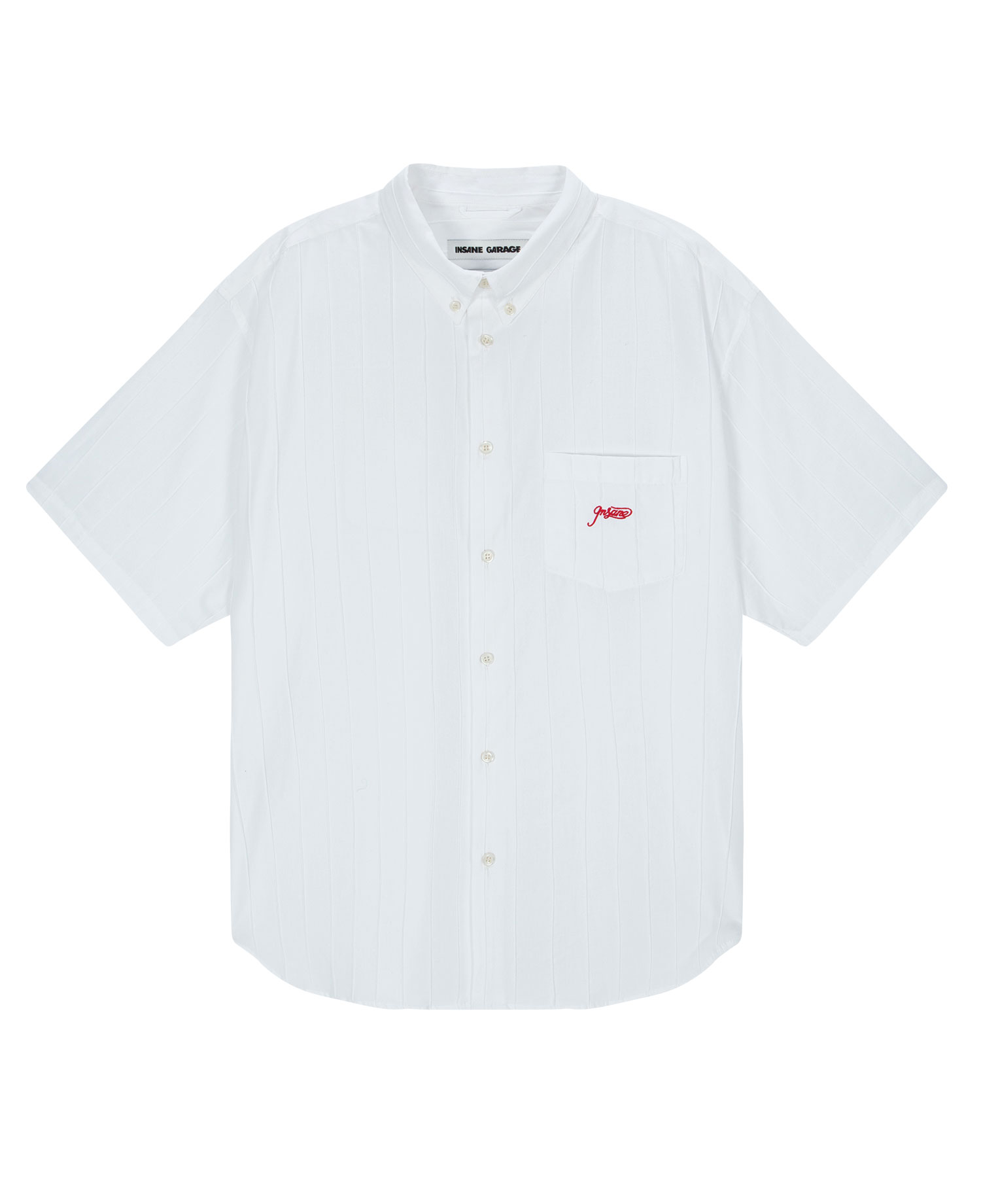 INSANE PINTUCKED HALF SLV SHIRT_WHITE