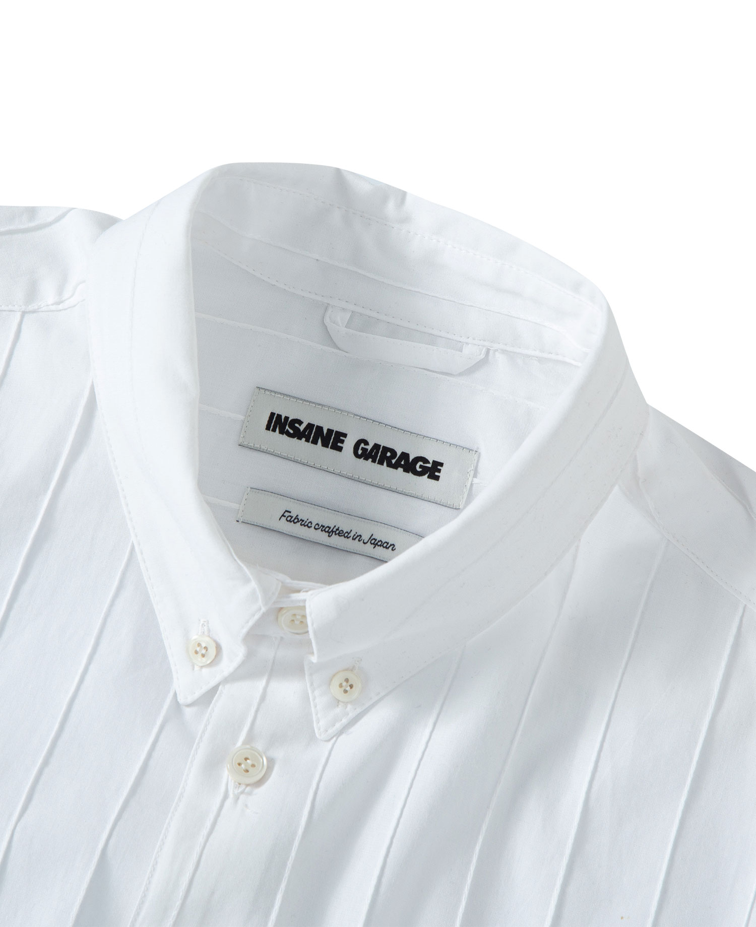 INSANE PINTUCKED HALF SLV SHIRT_WHITE