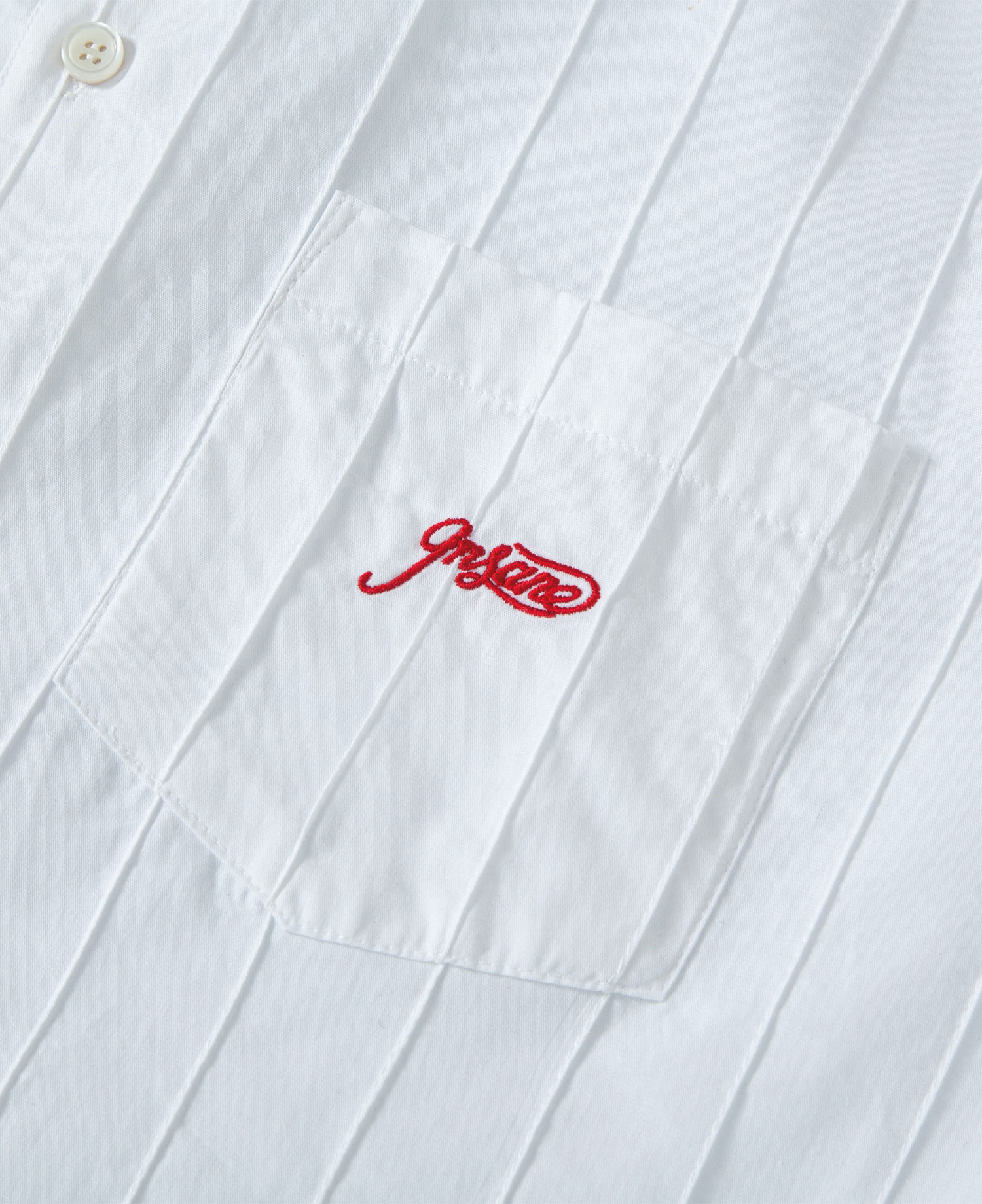 INSANE PINTUCKED HALF SLV SHIRT_WHITE