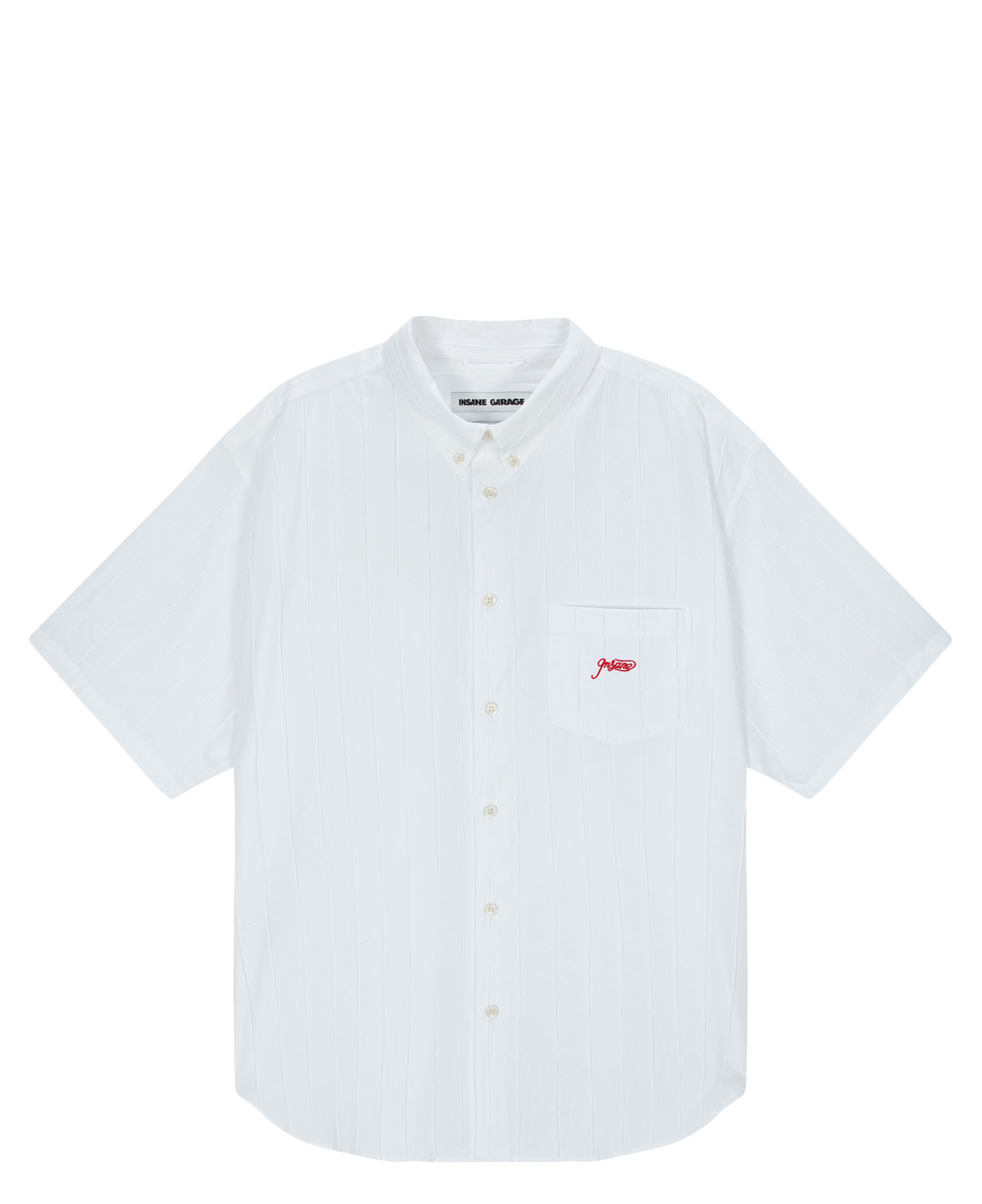 INSANE PINTUCKED HALF SLV SHIRT_WHITE