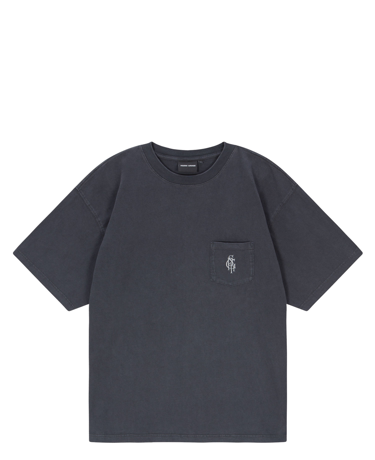 INSANE EMBLEM GRAPHIC POCKET T-SHIRT_WASHED BLACK