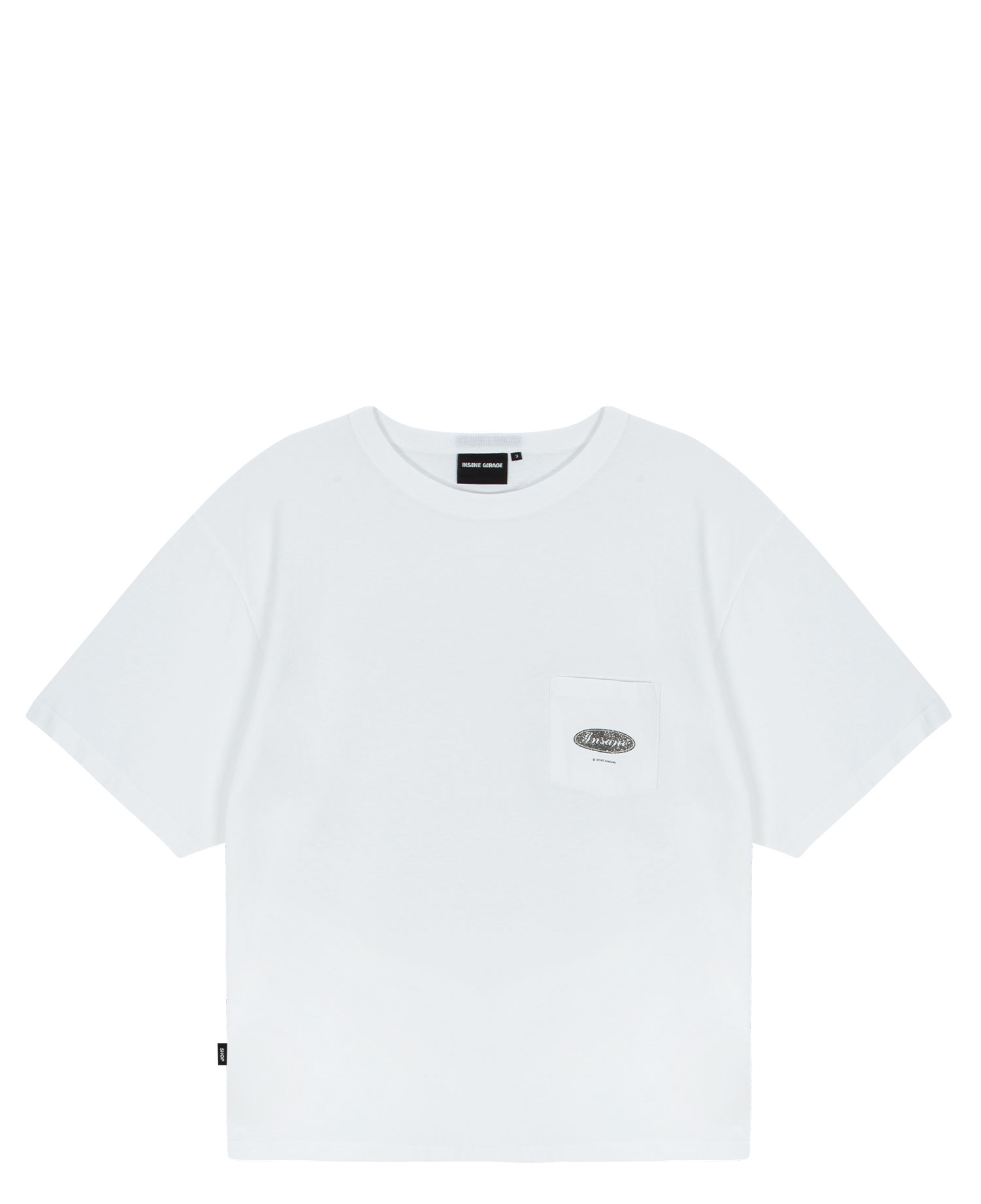 INSANE GLITTER POCKET T-SHIRT_WHITE