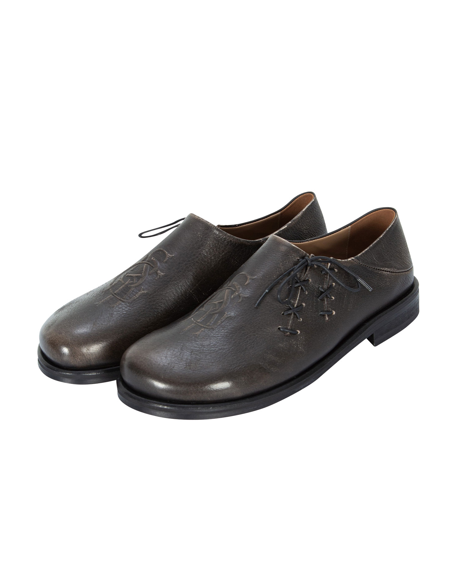 [NEGATIVETHREE] INSANE SYMBOL OBLIQUE DERBY SHOE