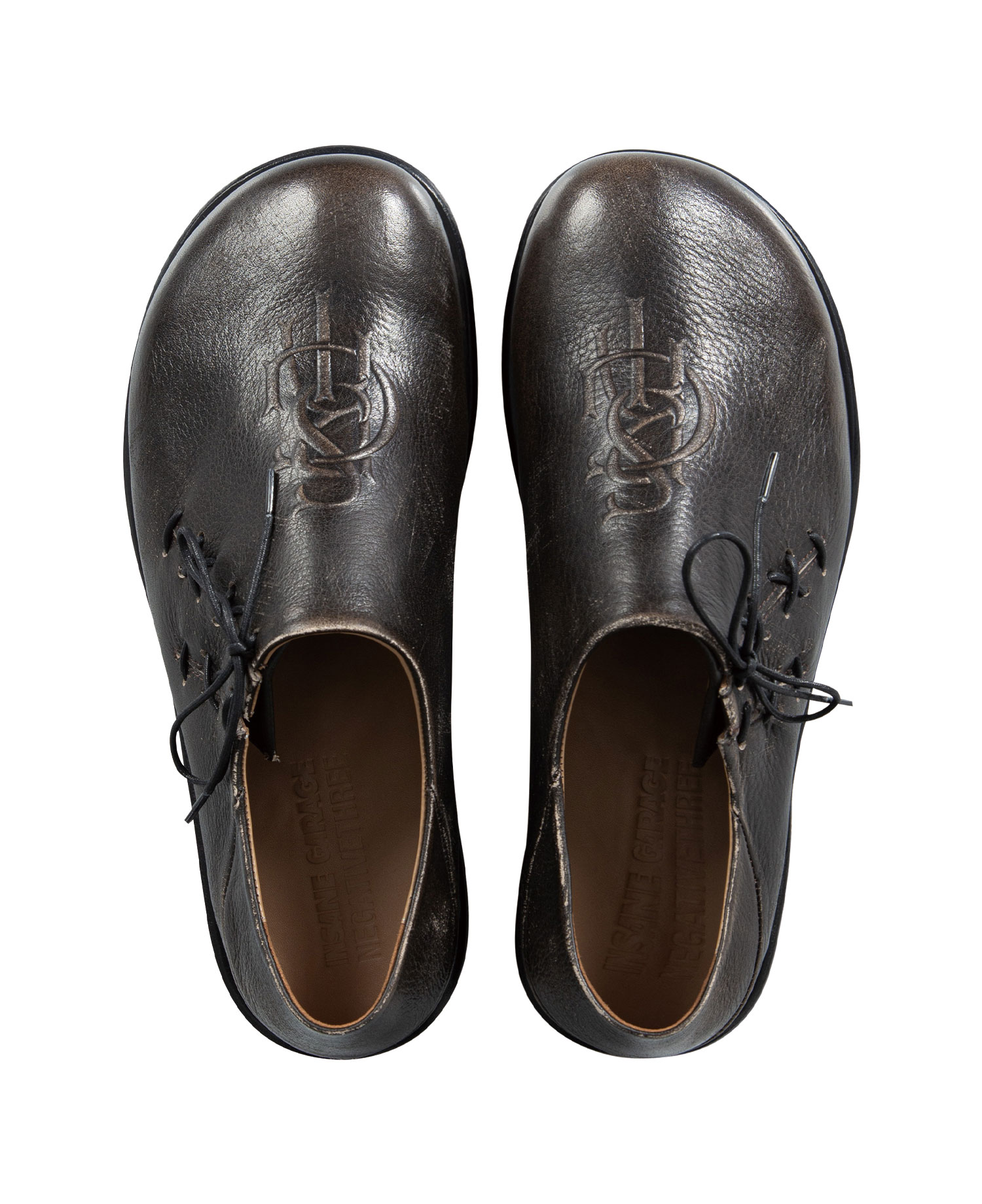 [NEGATIVETHREE] INSANE SYMBOL OBLIQUE DERBY SHOE