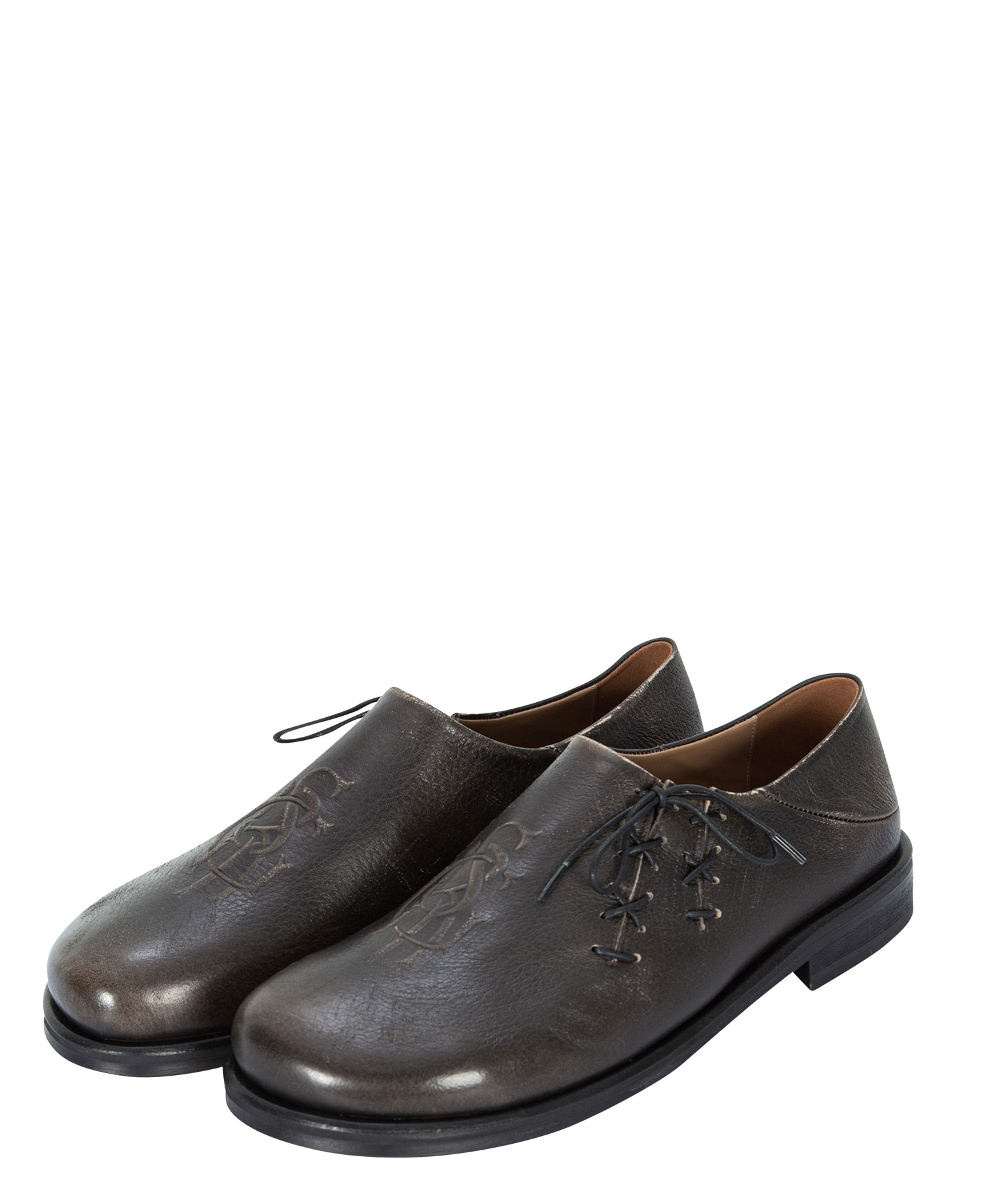 [NEGATIVETHREE] INSANE SYMBOL OBLIQUE DERBY SHOE