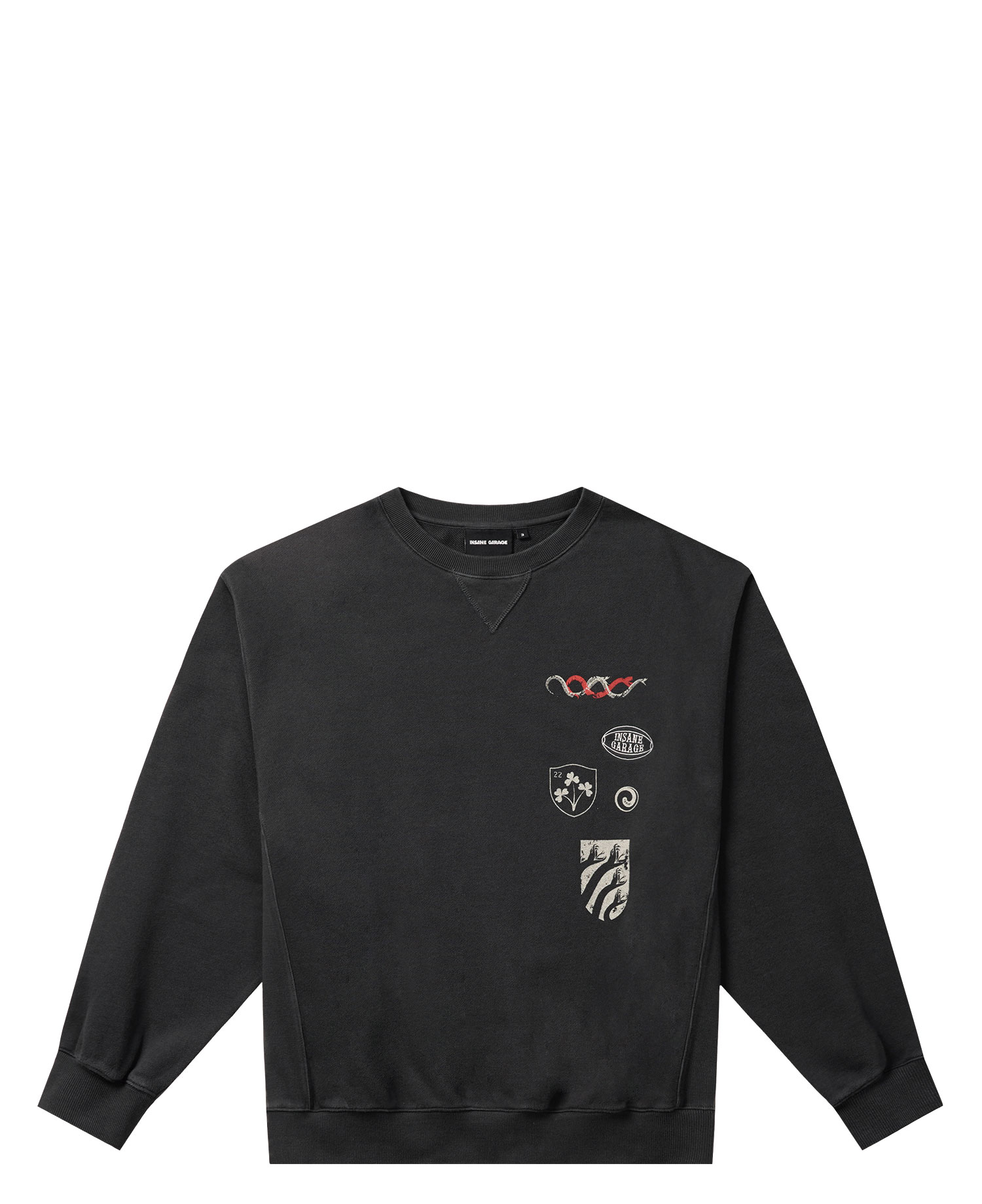 INSANE GRAPHIC SWEAT SHIRT_WASHED BLACK