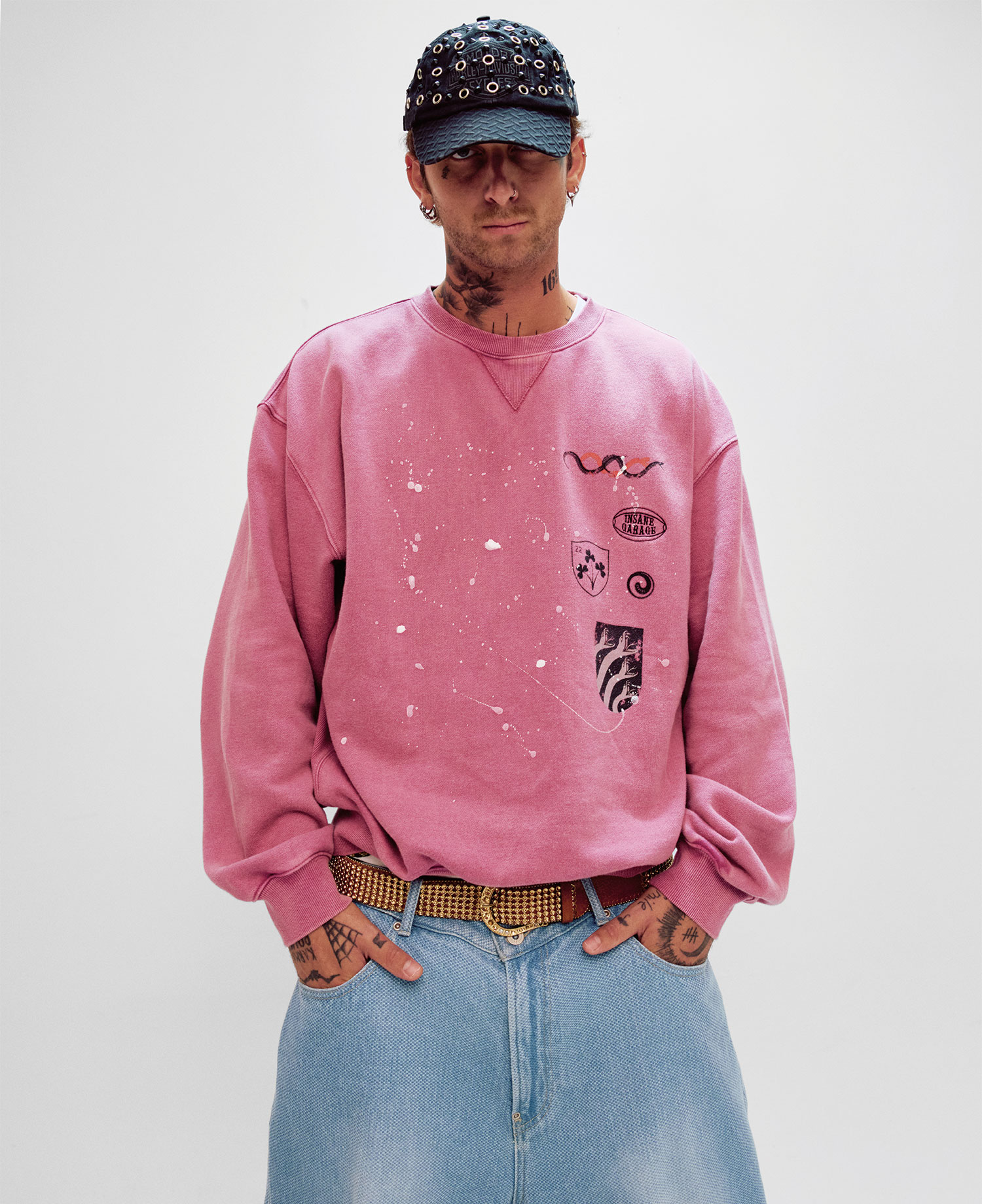 INSANE PAINTED GRAPHIC SWEAT SHIRT_PINK