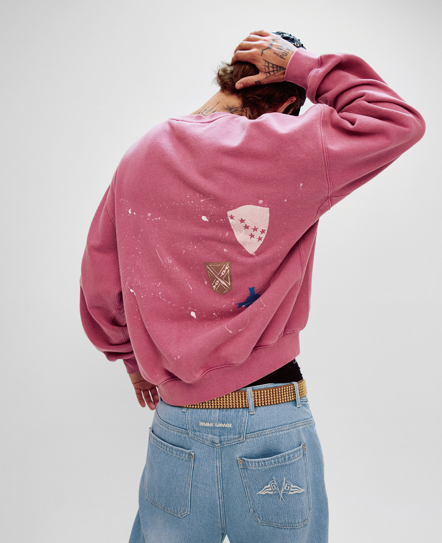 INSANE PAINTED GRAPHIC SWEAT SHIRT_PINK
