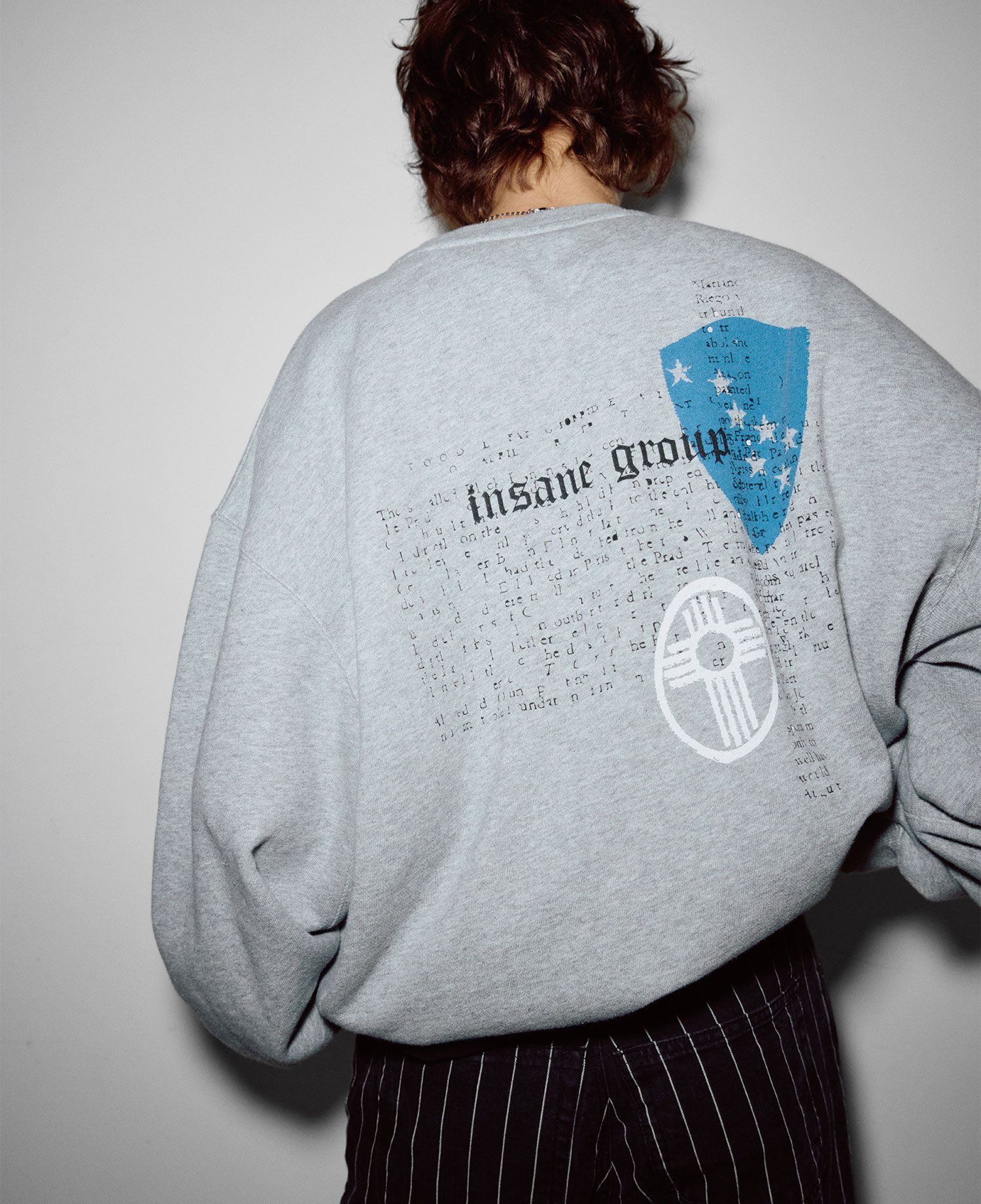 INSANE GRAPHIC SWEAT SHIRT_MELANGE GRAY