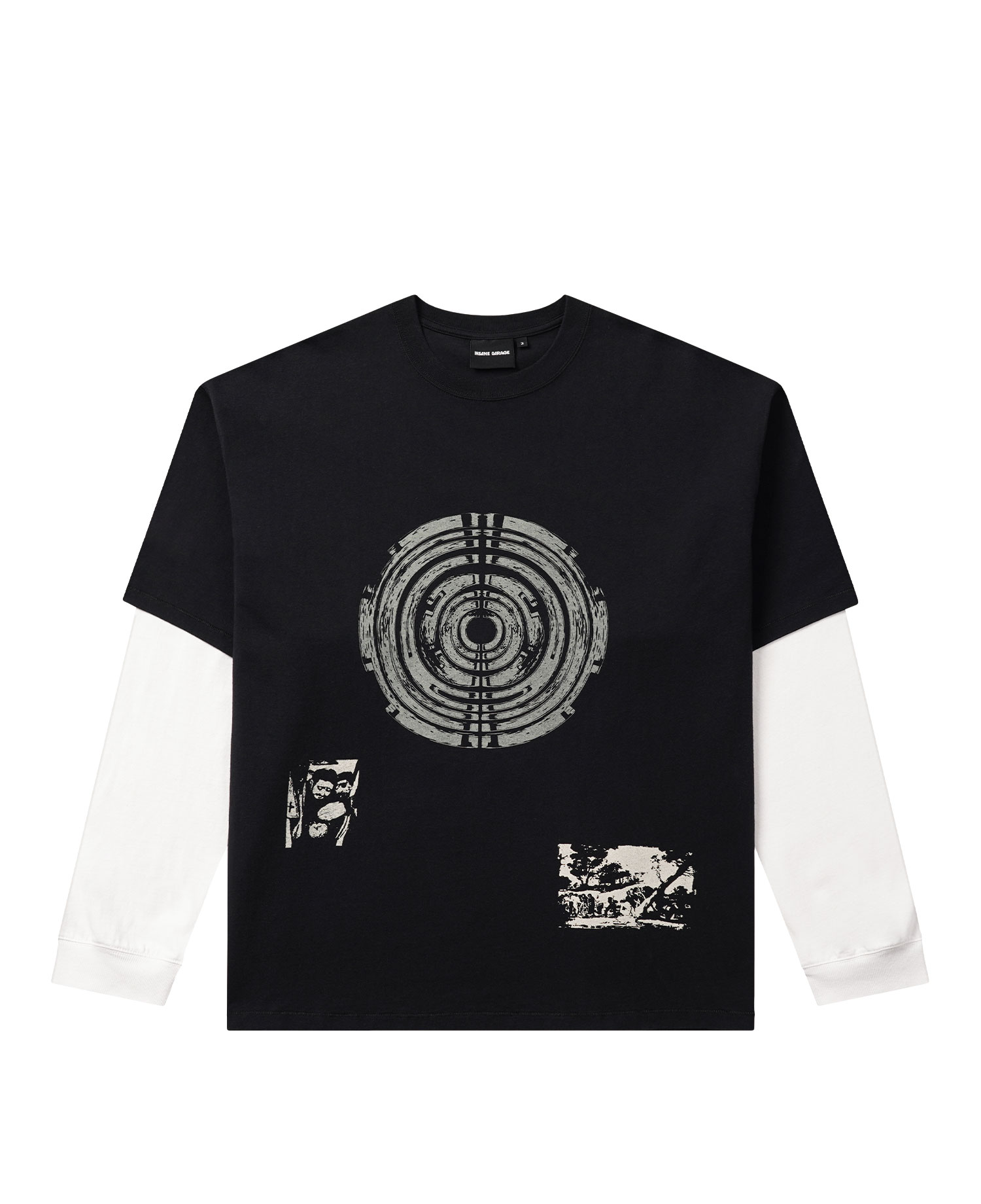 INSANE PENTAGRAM LAYERED LONG SLV_WASHED BLACK