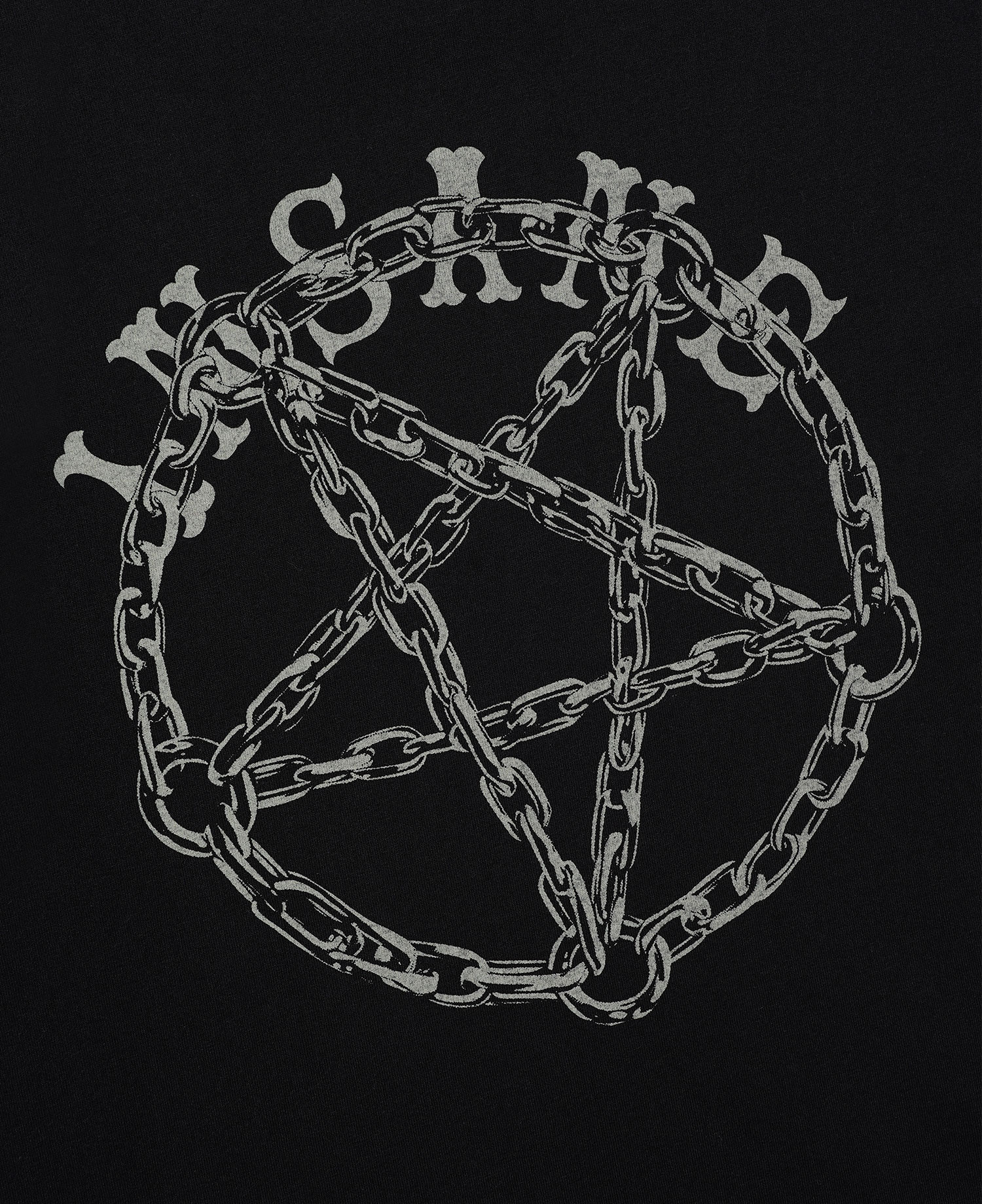 INSANE PENTAGRAM LAYERED LONG SLV_WASHED BLACK