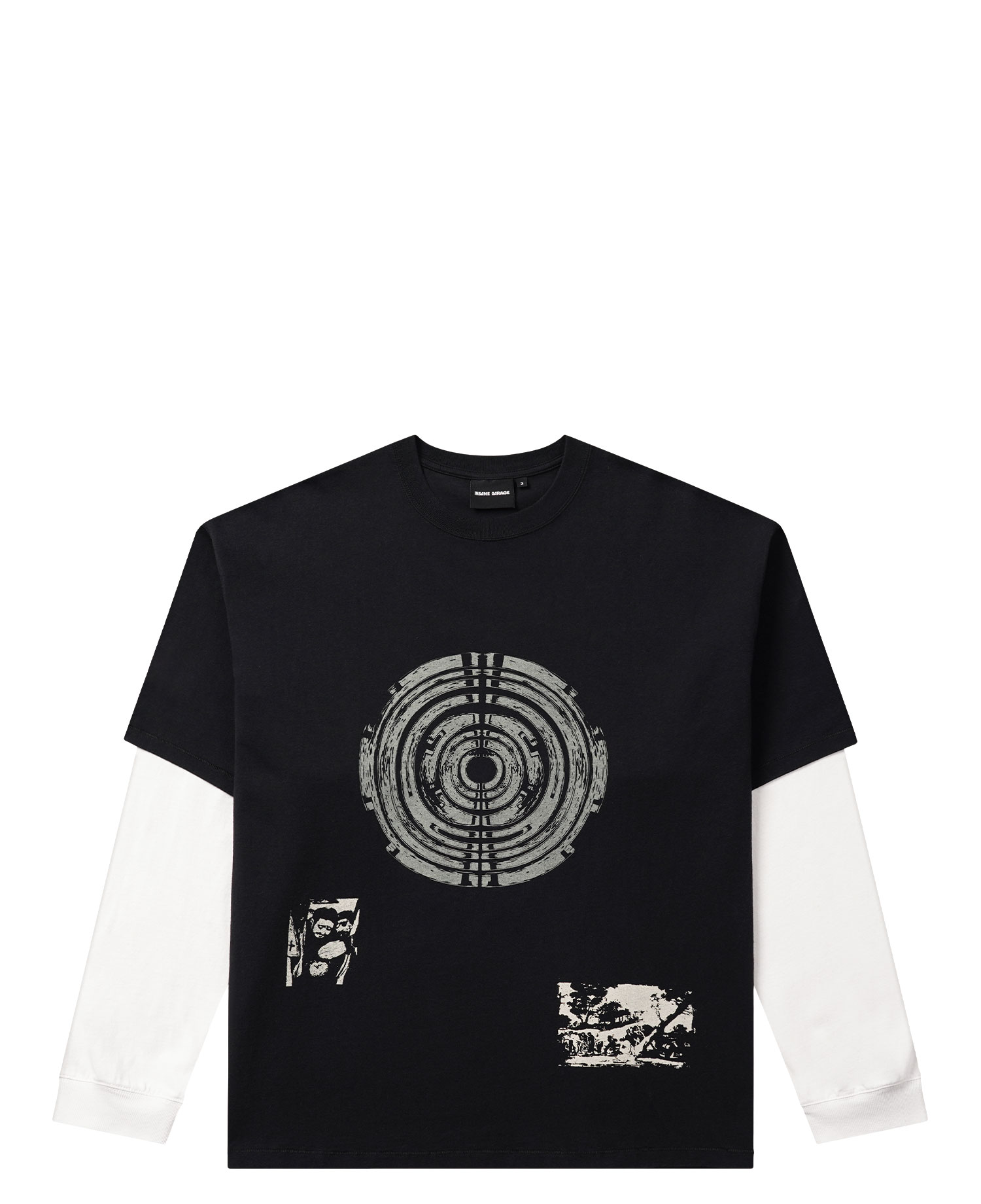 INSANE PENTAGRAM LAYERED LONG SLV_WASHED BLACK