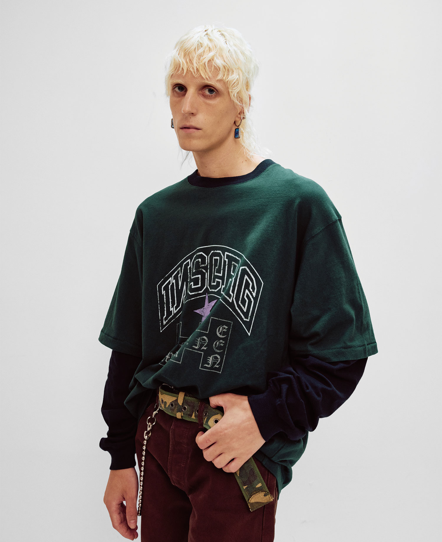 INSANE PENTAGRAM LAYERED LONG SLV_GREEN