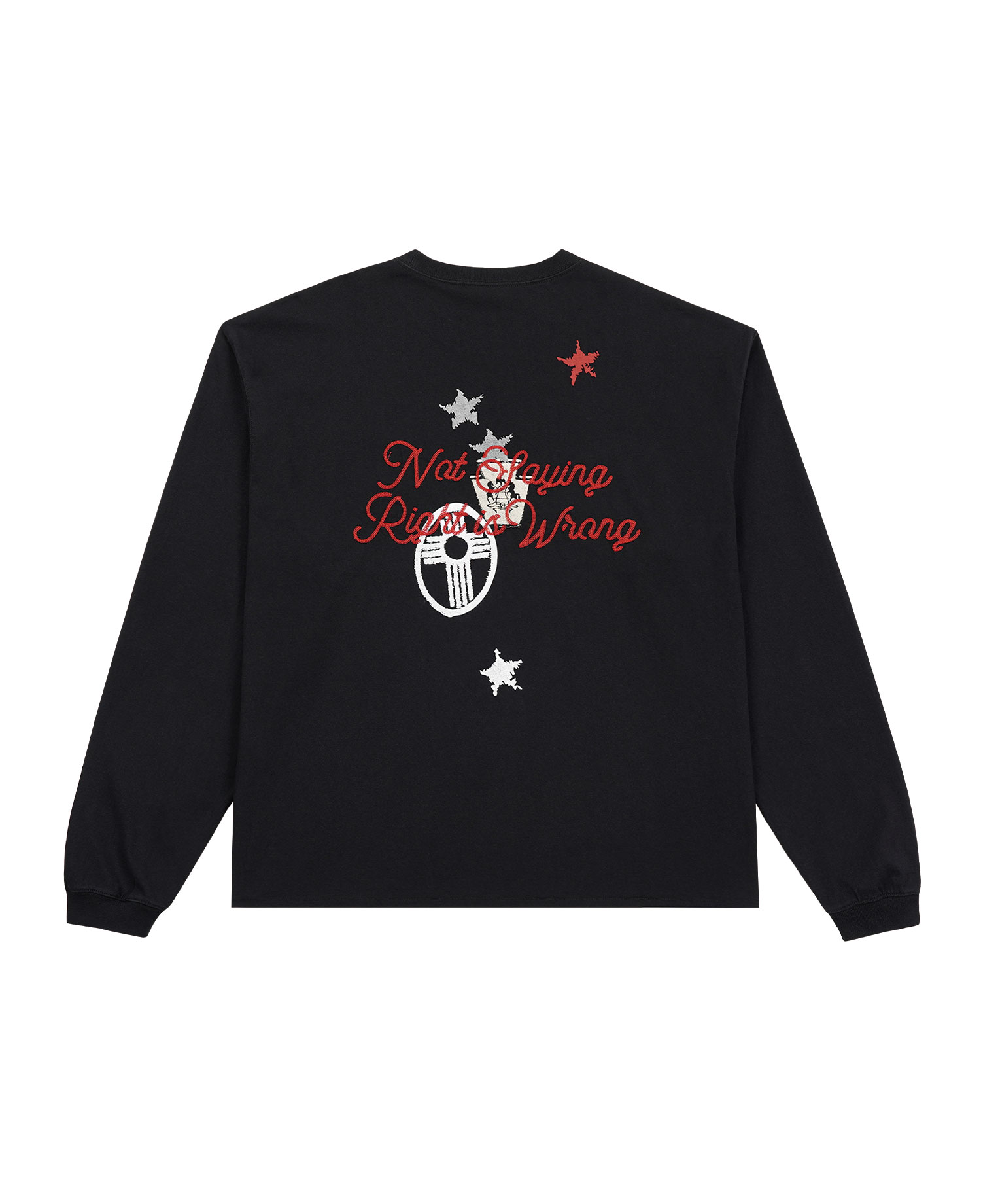 INSANE EMBROIDERED GRAPHIC LONG SLV_WASHED BLACK