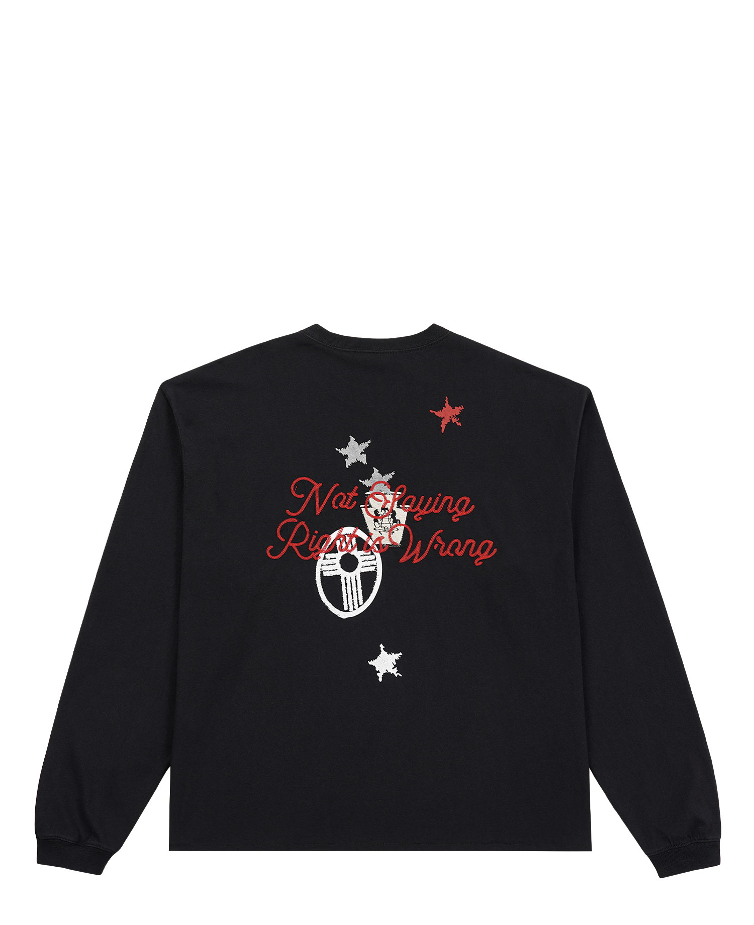 INSANE EMBROIDERED GRAPHIC LONG SLV_WASHED BLACK