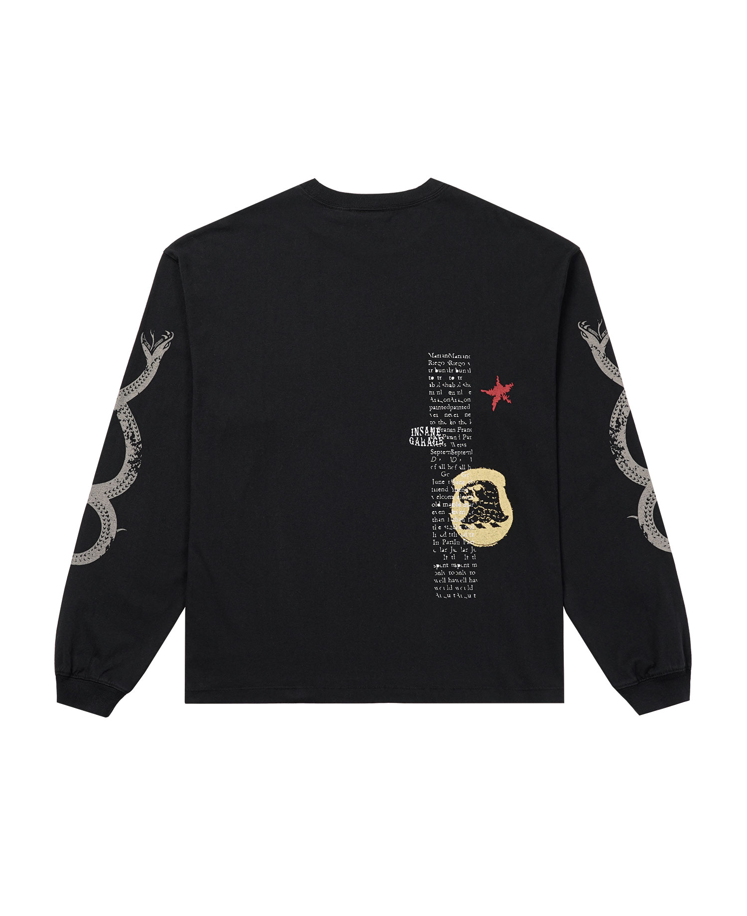 INSANE SNAKE GRAPHIC LONG SLV_WASHED BLACK