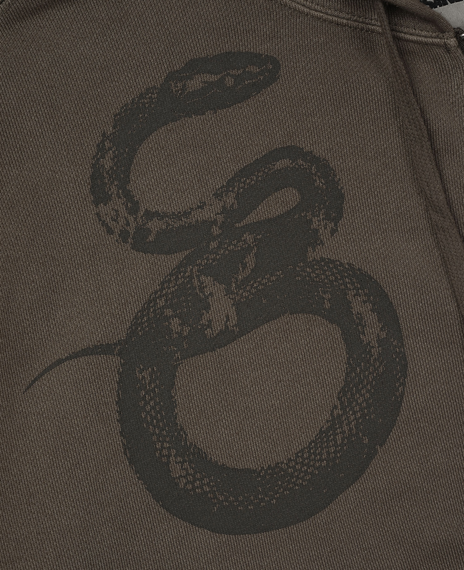 INSANE FLAG PADDED SHOULDER HOODIE_BROWN
