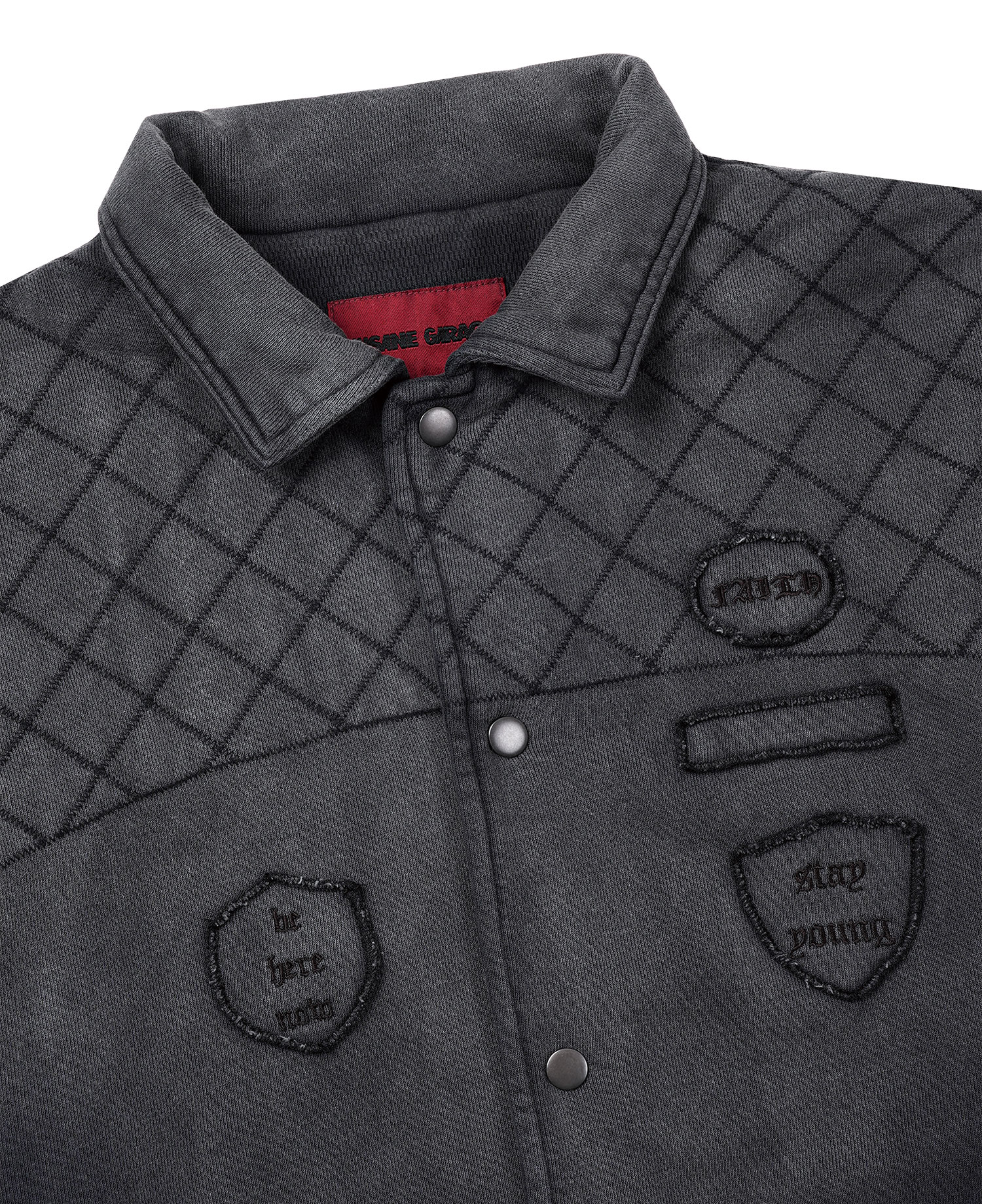 INSANE QUILTED SWEAT COACH JACKET_WASHED BLACK