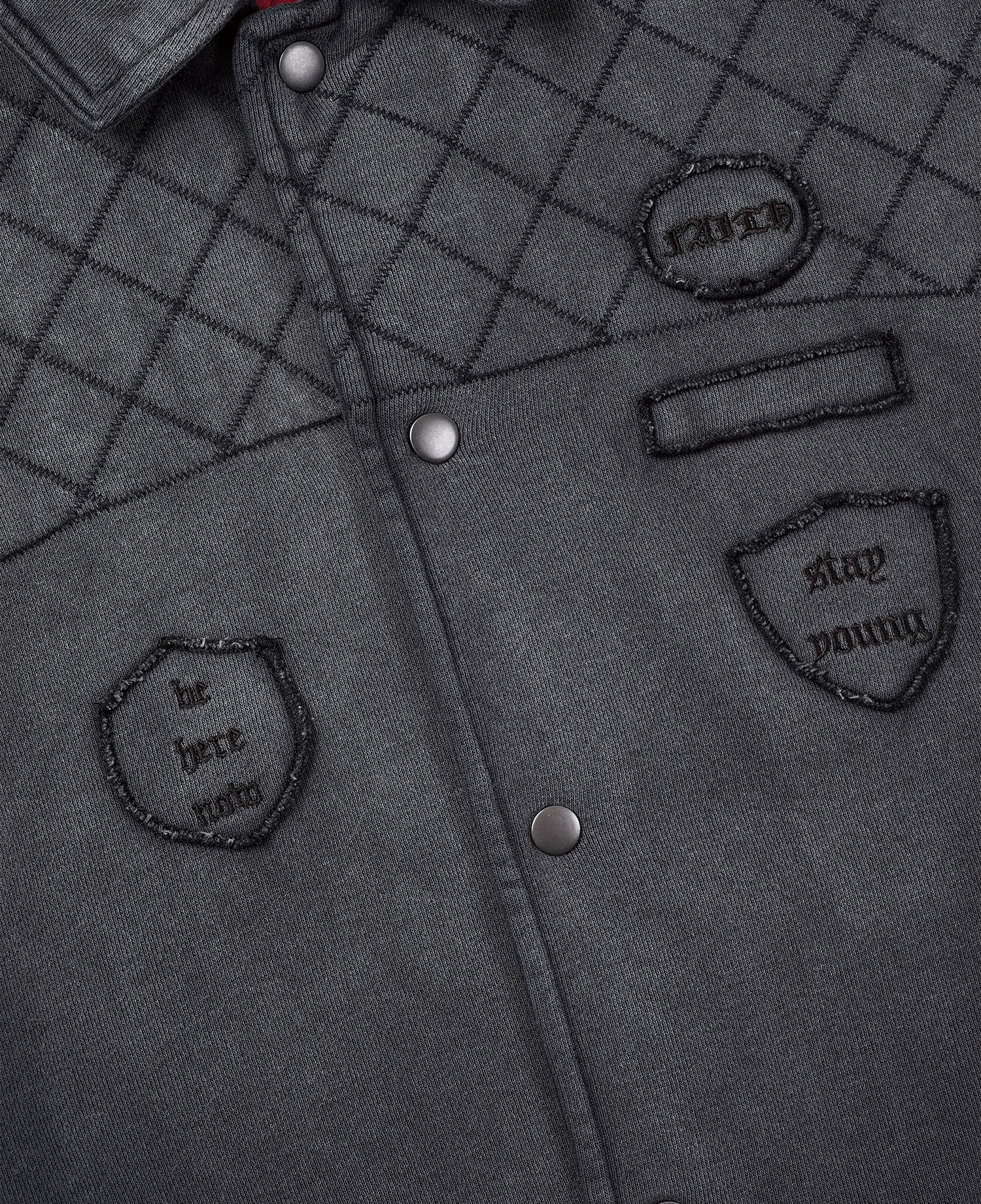 INSANE QUILTED SWEAT COACH JACKET_WASHED BLACK