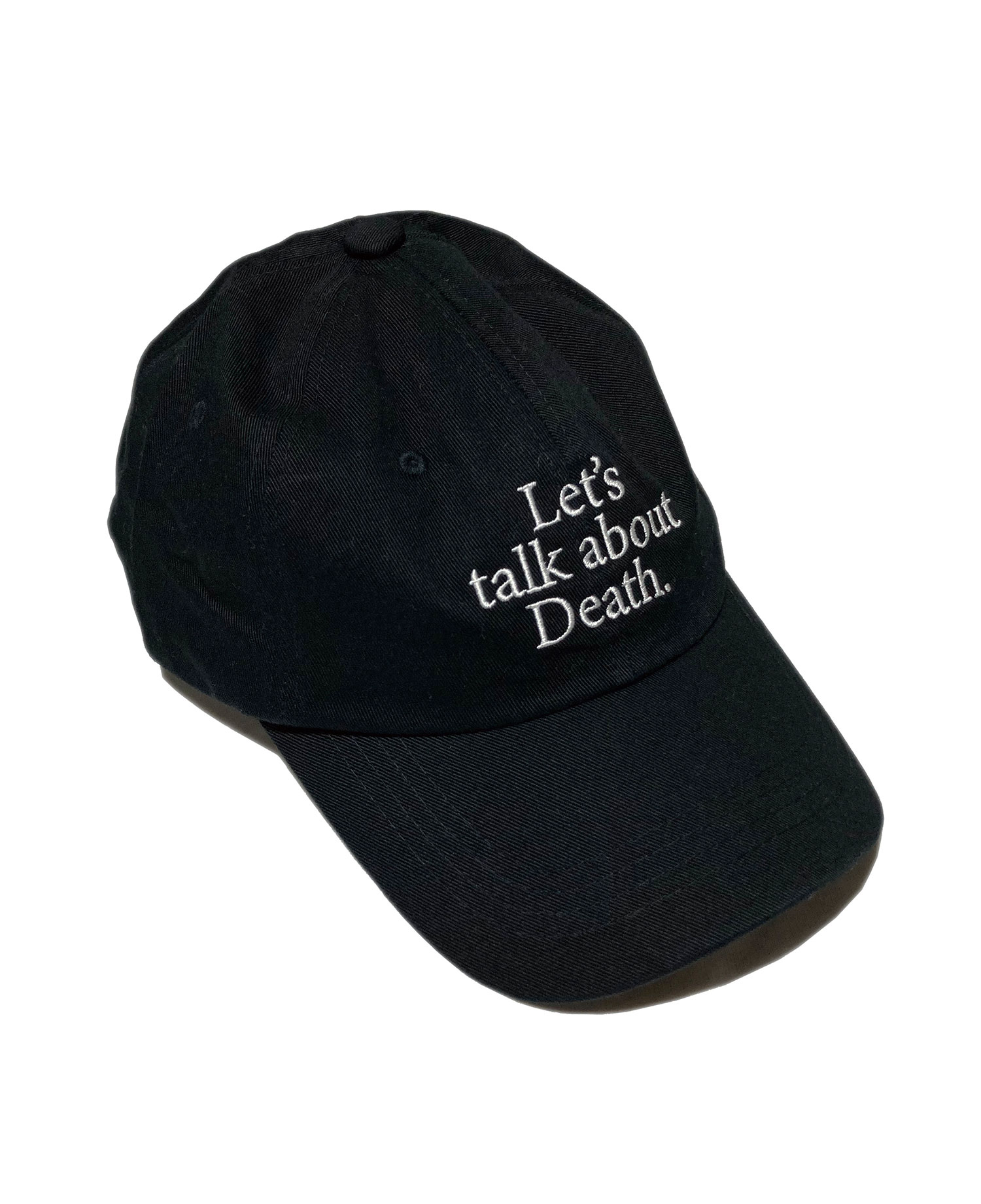 [MEDIUMS] LET'S TALK ABOUT DEATH. BALL CAP - BLACK & WHITE