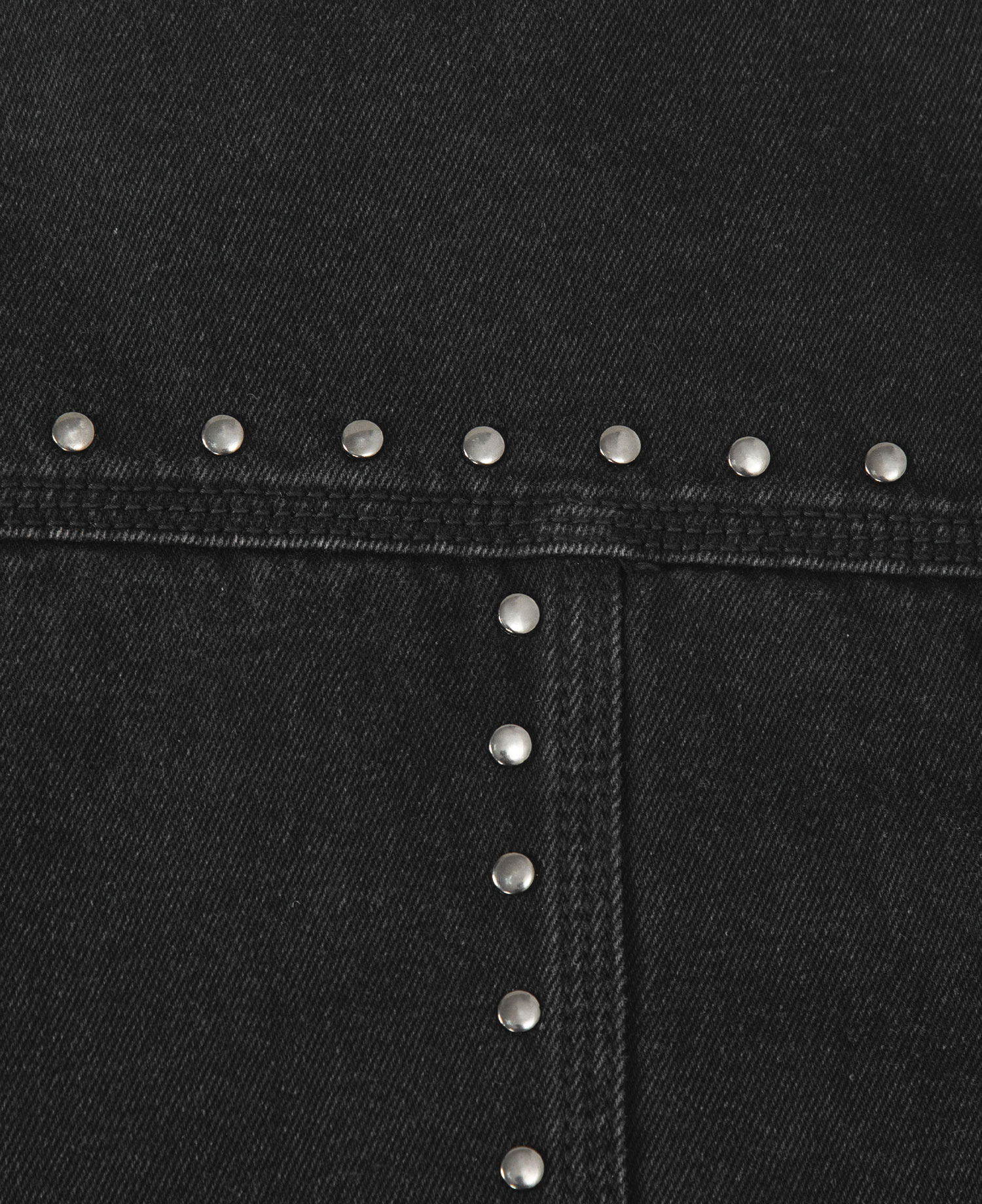 INSANE RIVET WASHED DENIM JACKET_BLACK