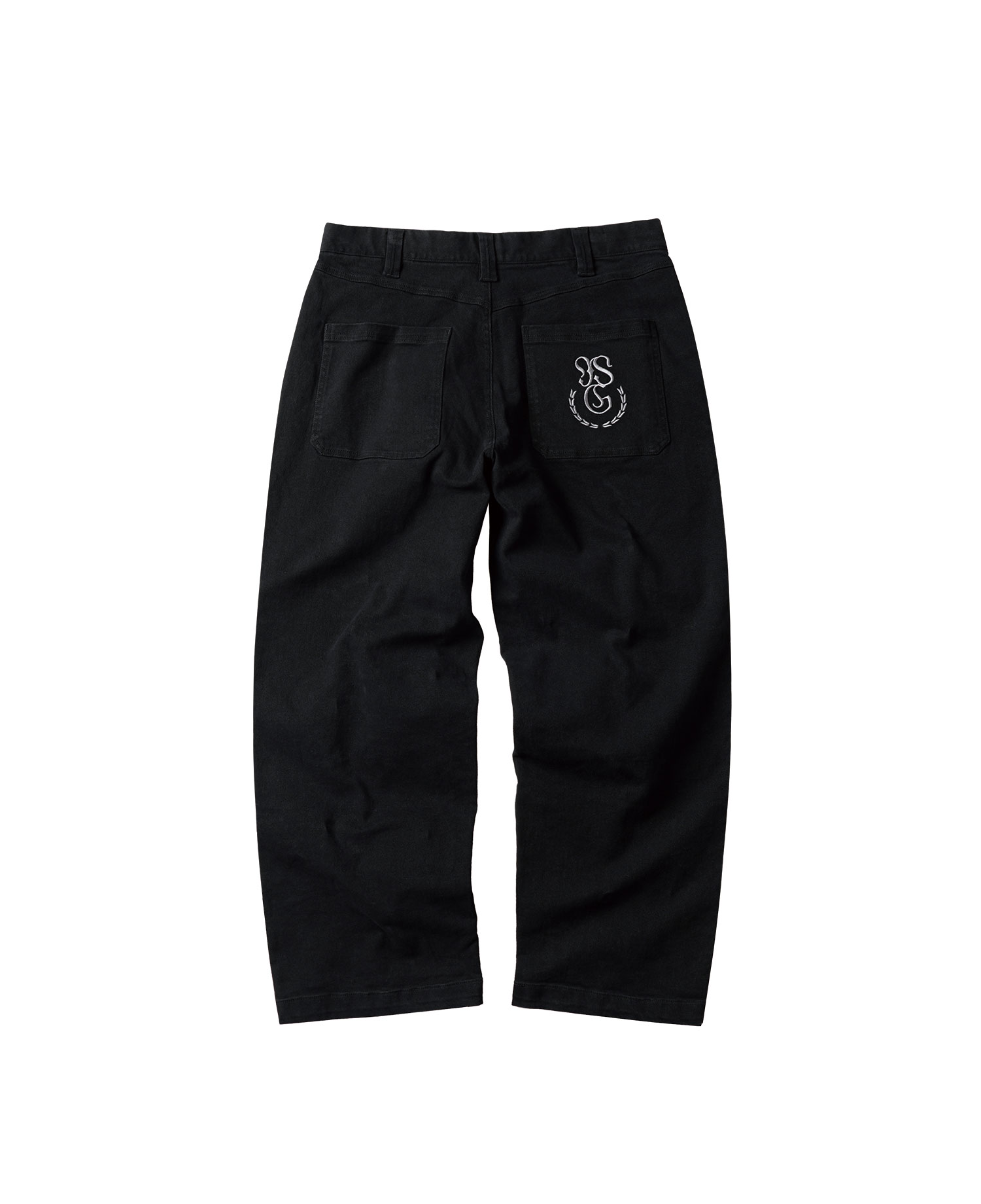 INSANE EMBROIDERED WOVEN PANTS_WASHED BLACK