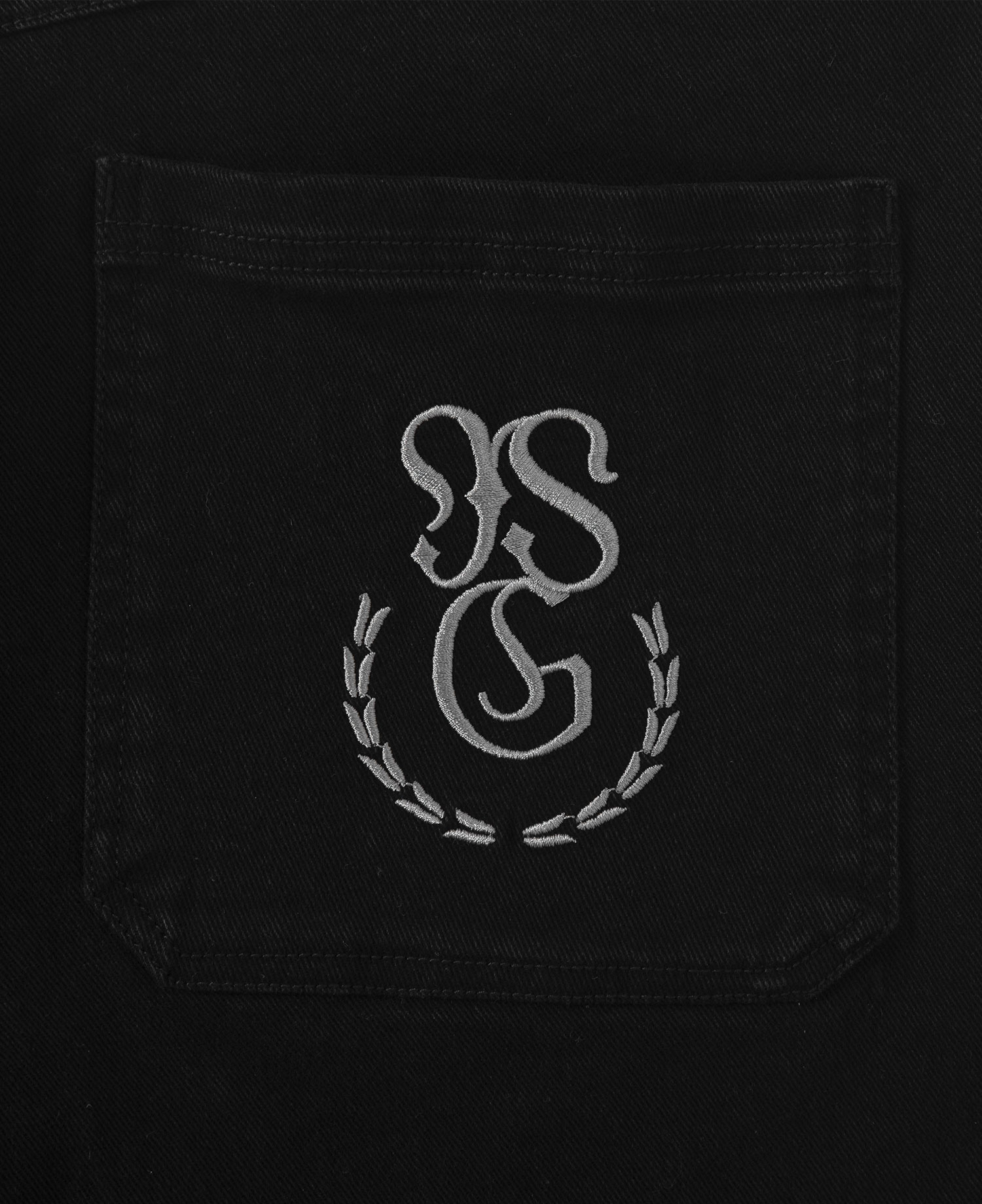 INSANE EMBROIDERED WOVEN PANTS_WASHED BLACK