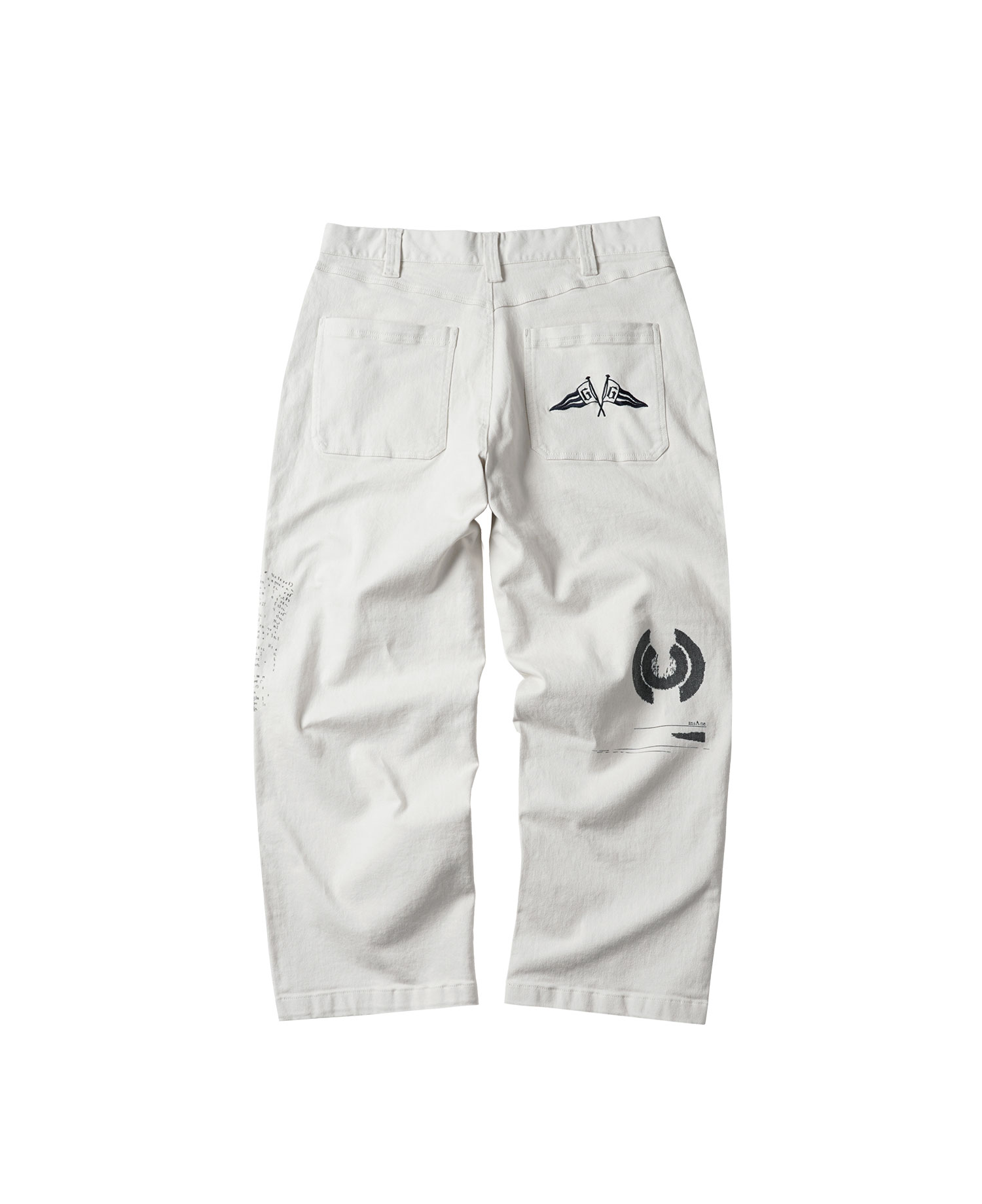 INSANE GRAPHIC WOVEN PANTS_ECRU