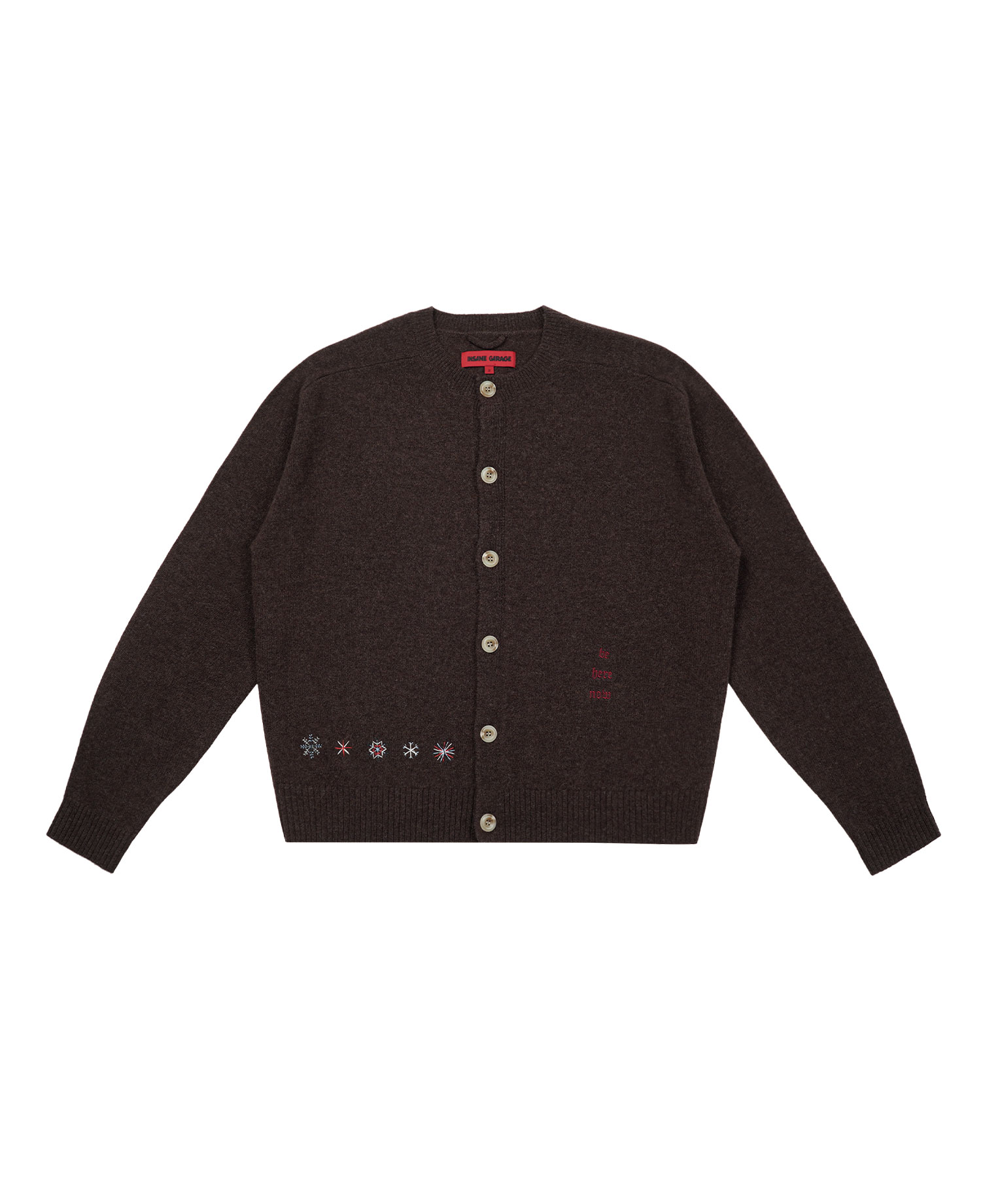 INSANE WOOL ROUND KNIT CARDIGAN_BROWN