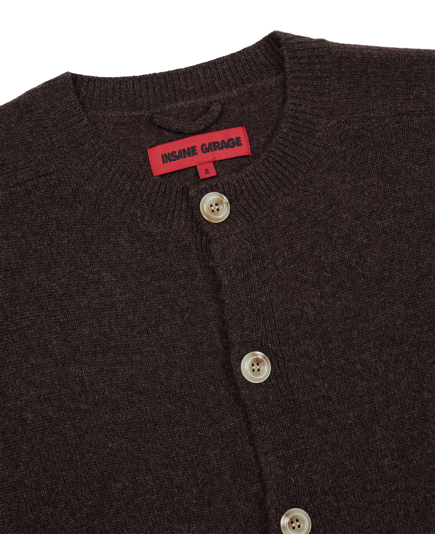 INSANE WOOL ROUND KNIT CARDIGAN_BROWN